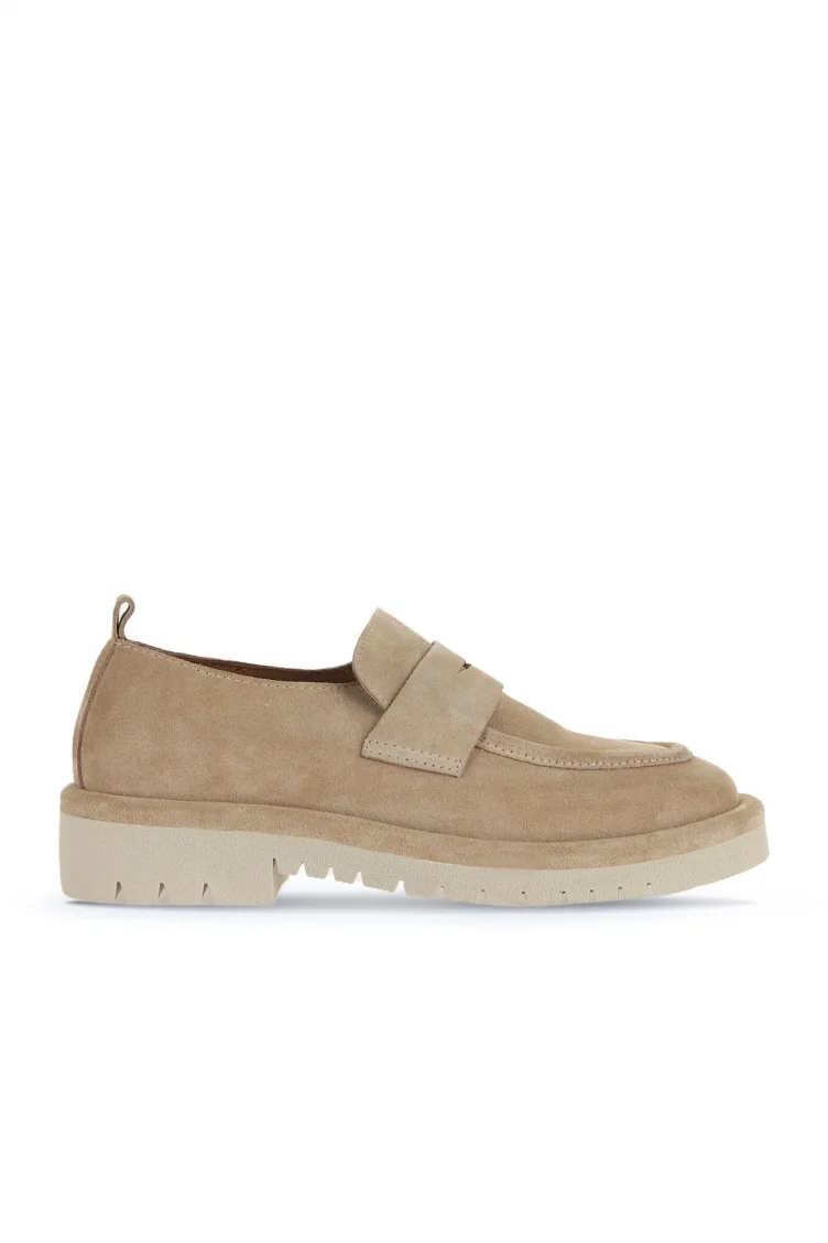 Taba Açık Süet Kadın Loafer