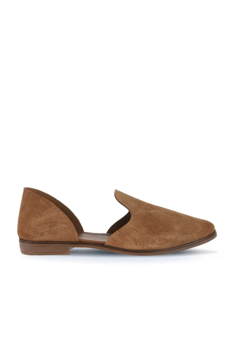 Taba Alf Süet Kadın Düz Sandalet