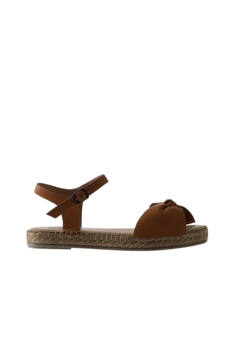 Taba Deri Kadın Espadril Sandalet