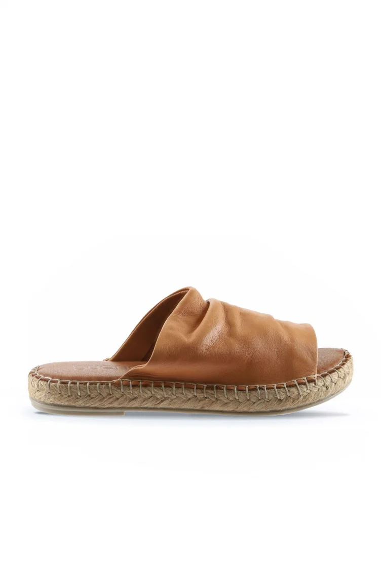 Taba Deri Kadın Espadril Terlik