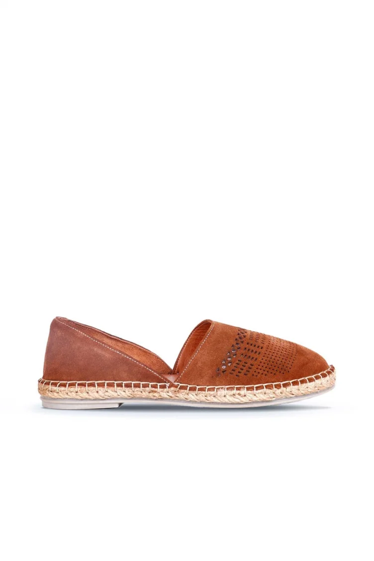 Taba Süet Kadın Espadril Ayakkabı