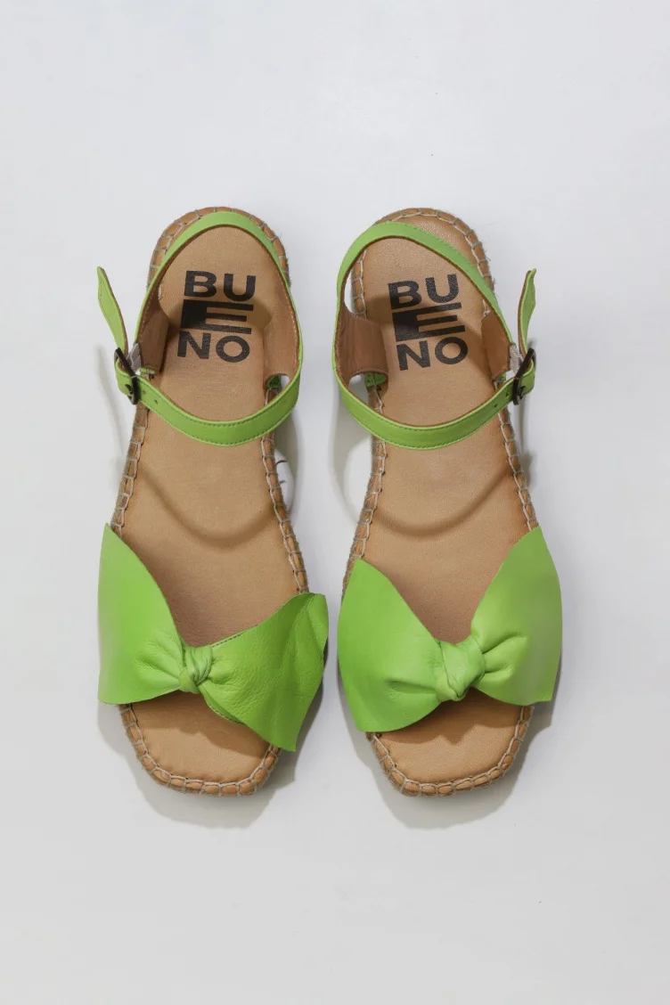 Yeşil Deri Kadın Espadril Sandalet