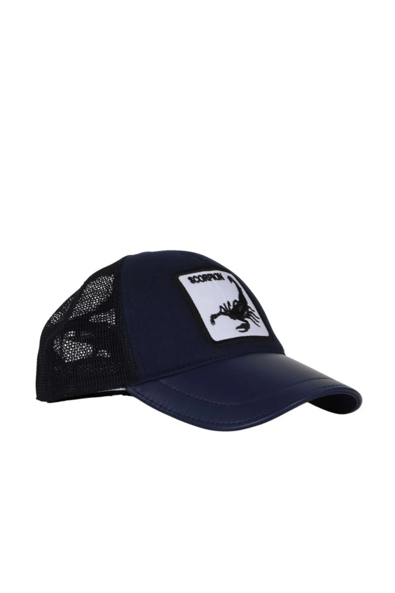 Mavi Deri-Kumaş-Quenn Erkek Şapka