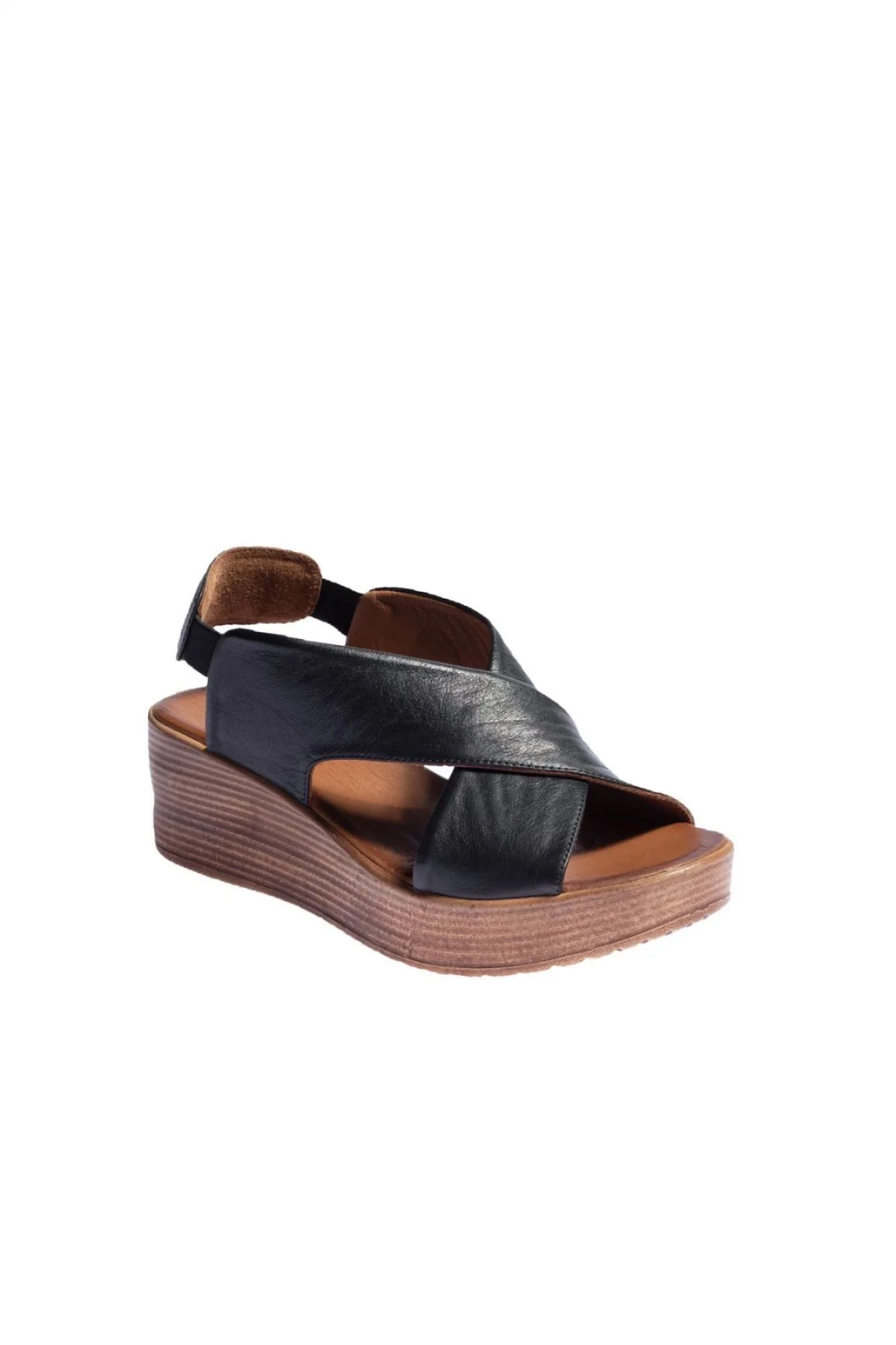Shoes Siyah Khv-bej Deri Kadın Dolgu Topuklu Sandalet 01wl3402