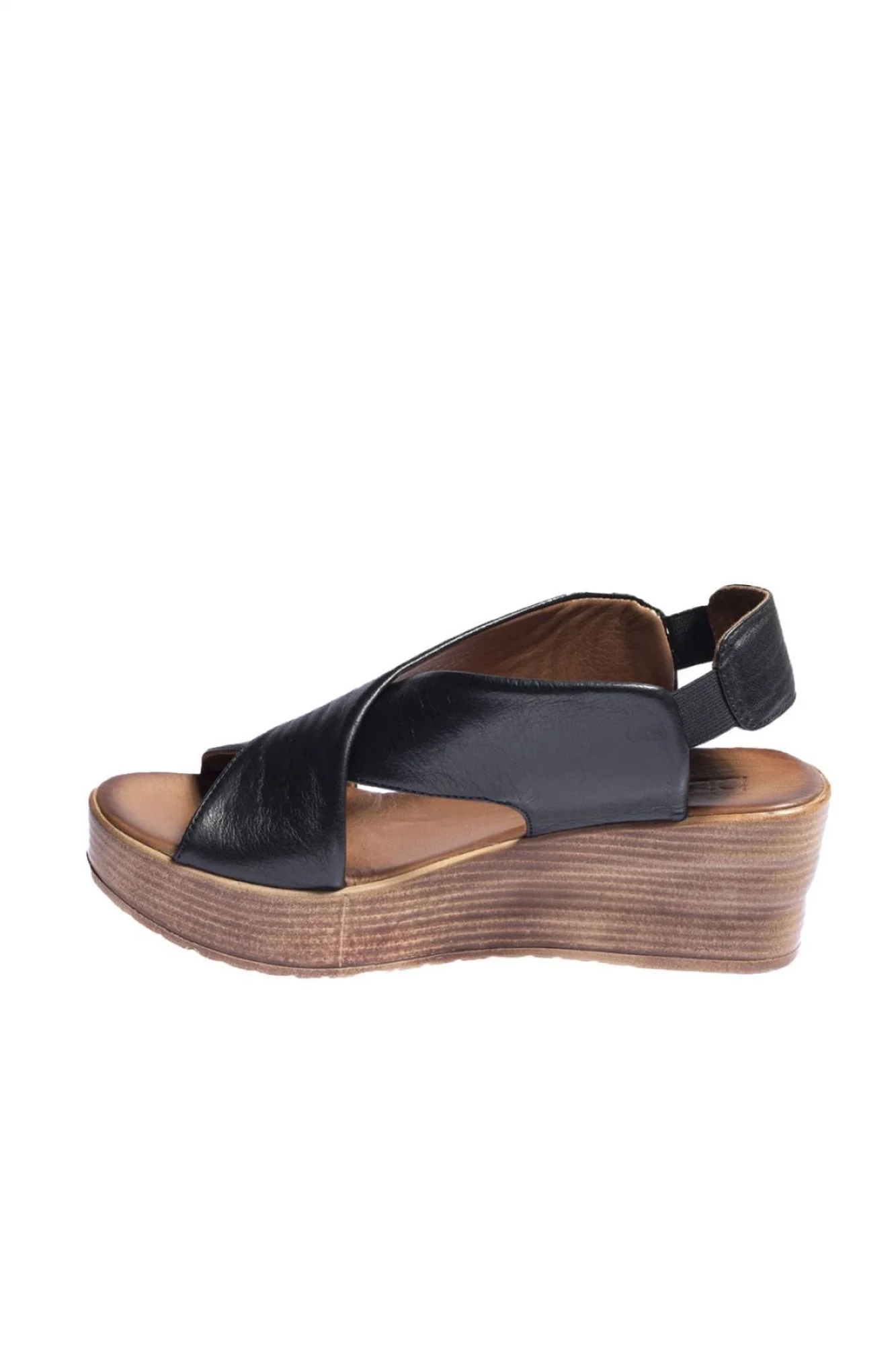 Shoes Siyah Khv-bej Deri Kadın Dolgu Topuklu Sandalet 01wl3402