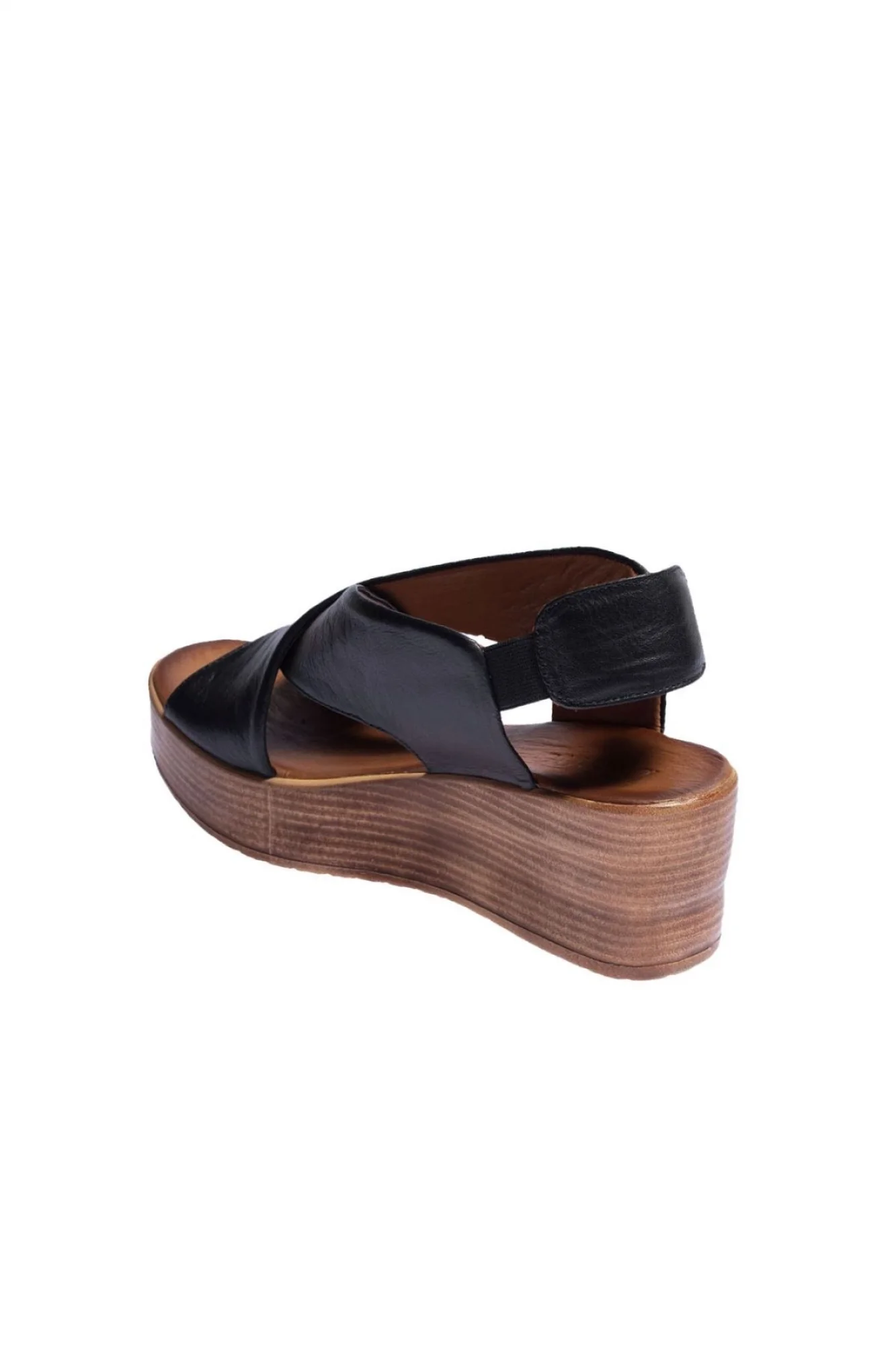 Shoes Siyah Khv-bej Deri Kadın Dolgu Topuklu Sandalet 01wl3402
