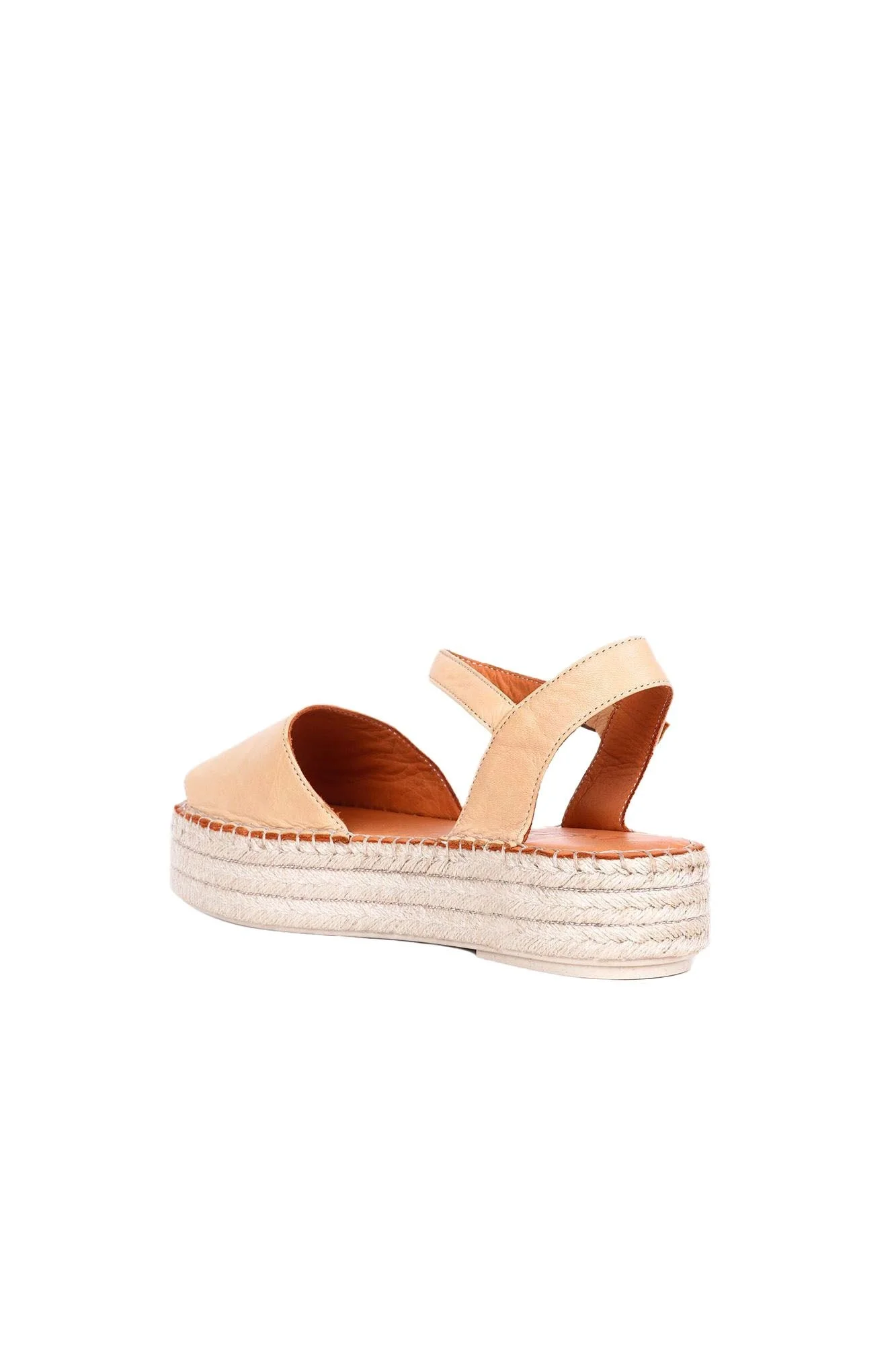 Bej Deri Kadın Espadril Sandalet