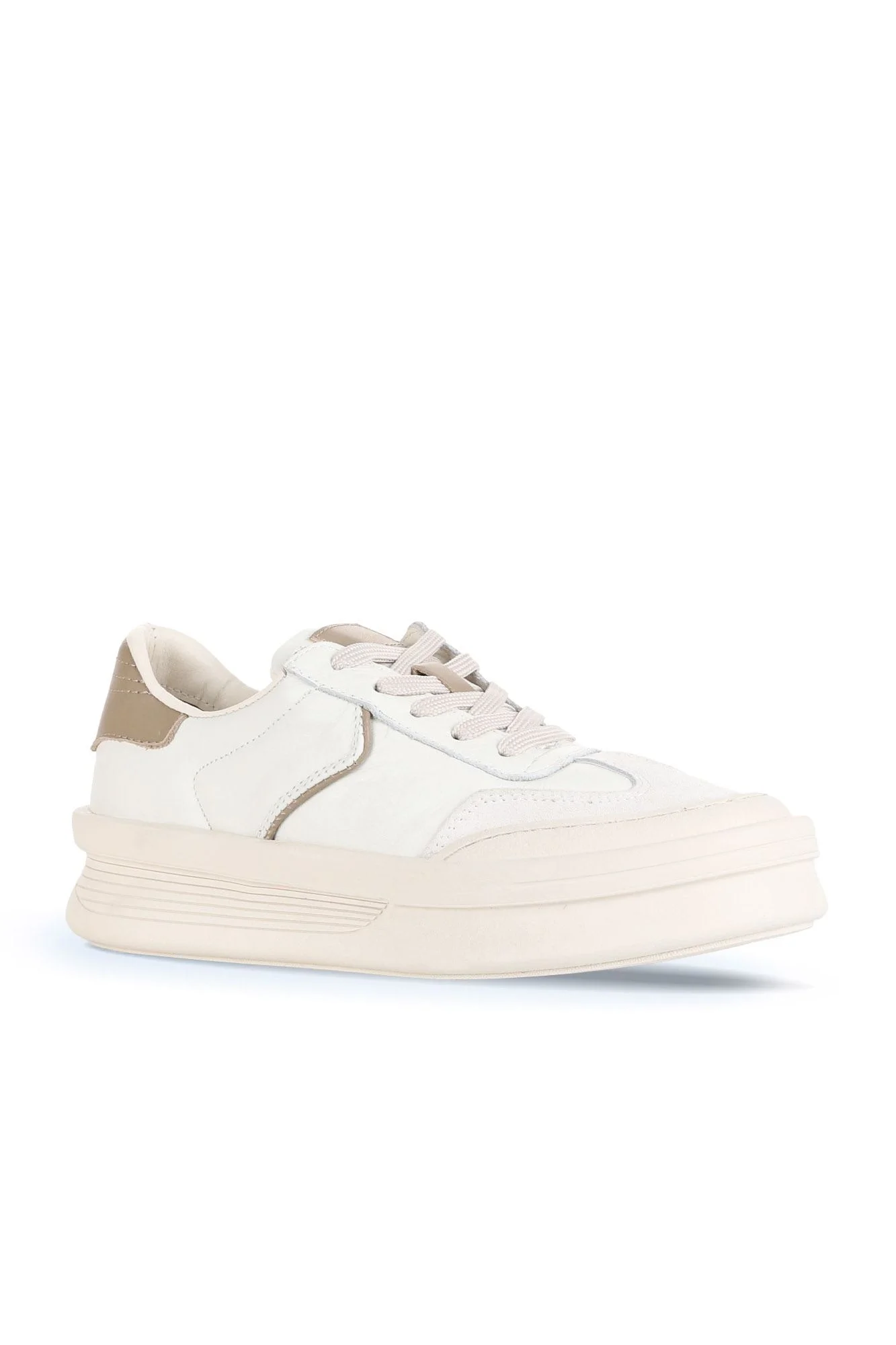 Bej Süet-Deri Kadın Sneakers