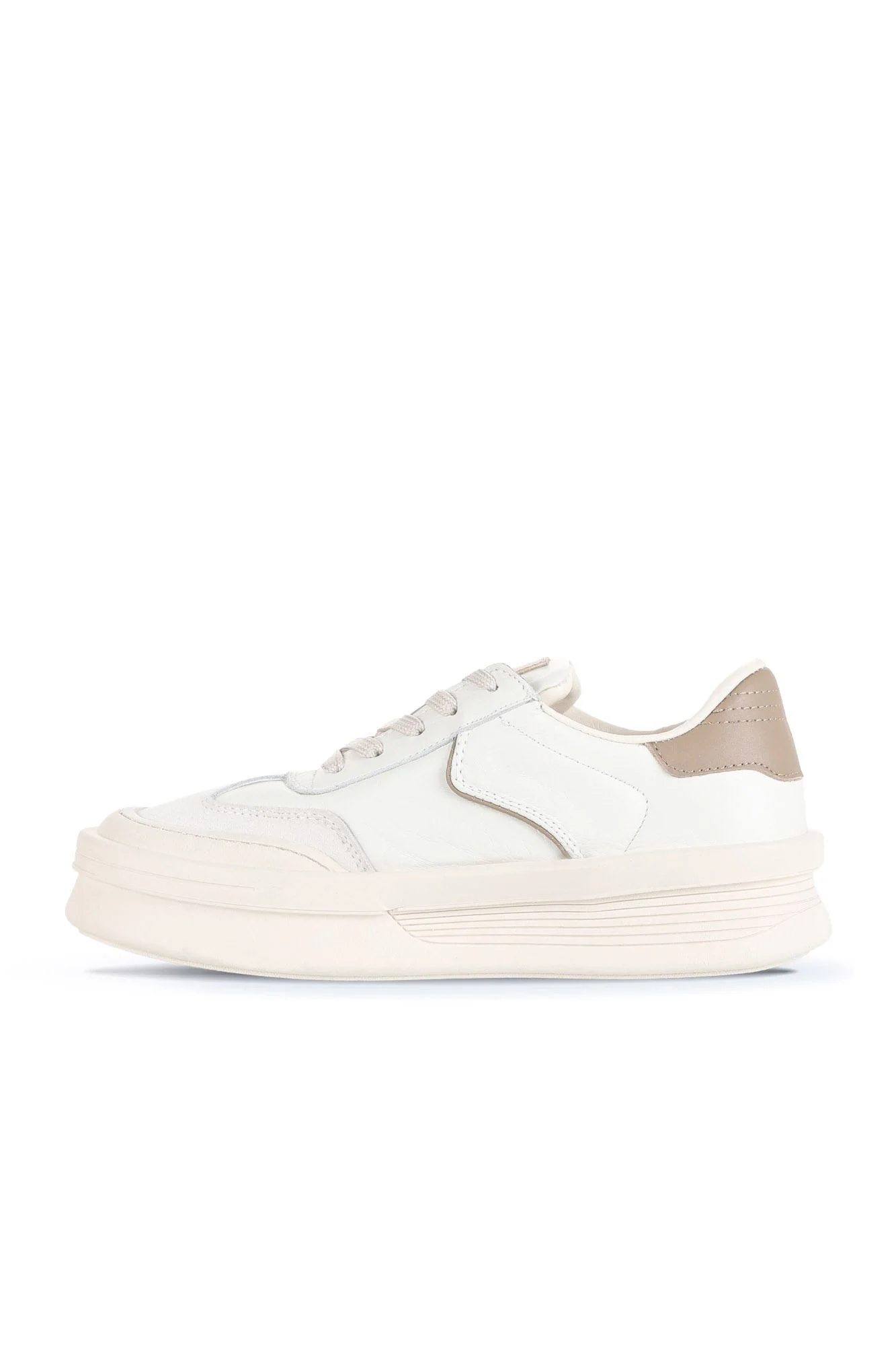 Bej Süet-Deri Kadın Sneakers
