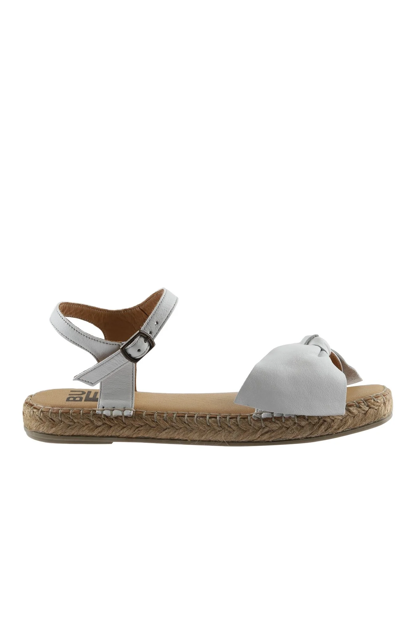 Beyaz Deri Kadın Espadril Sandalet