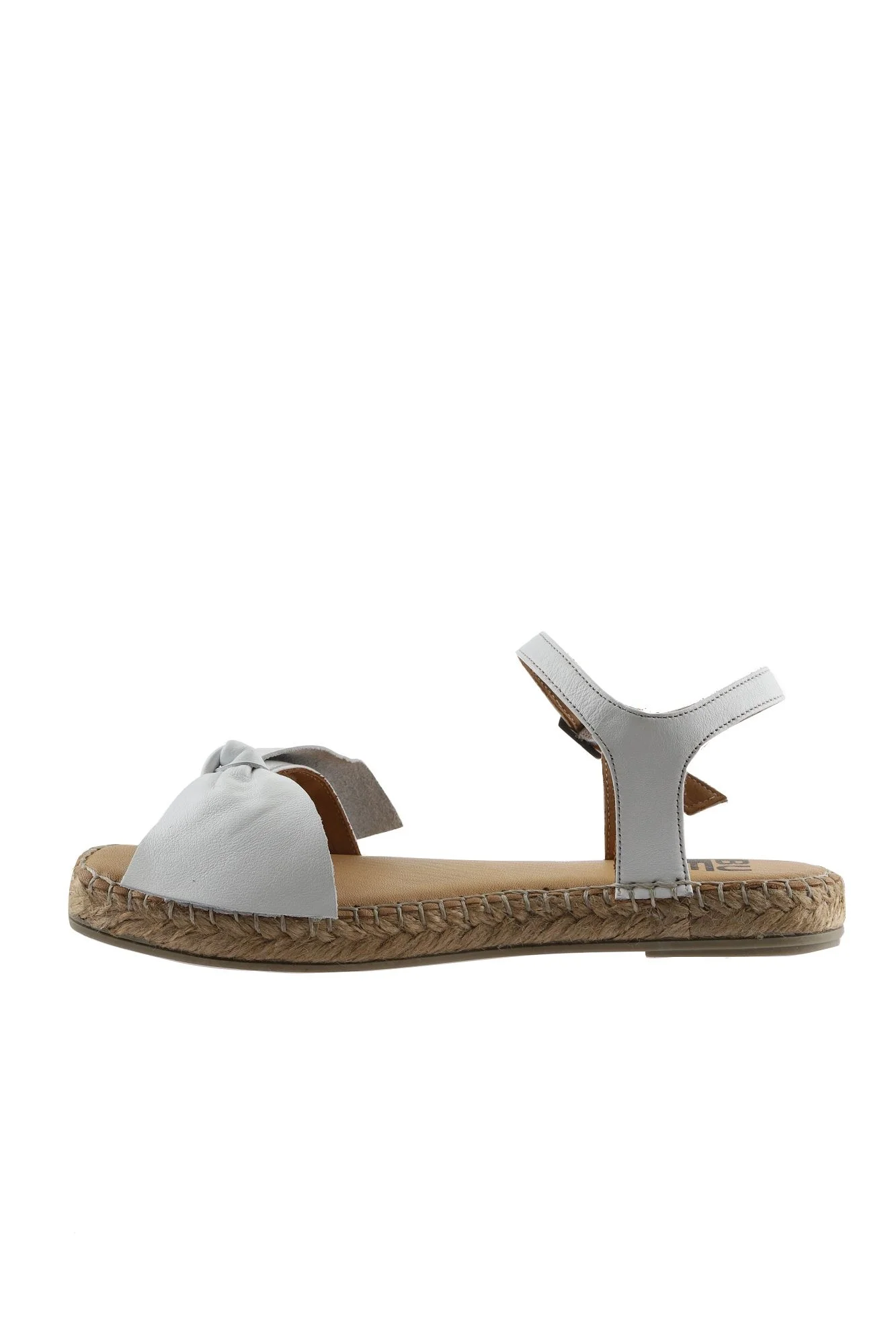 Beyaz Deri Kadın Espadril Sandalet