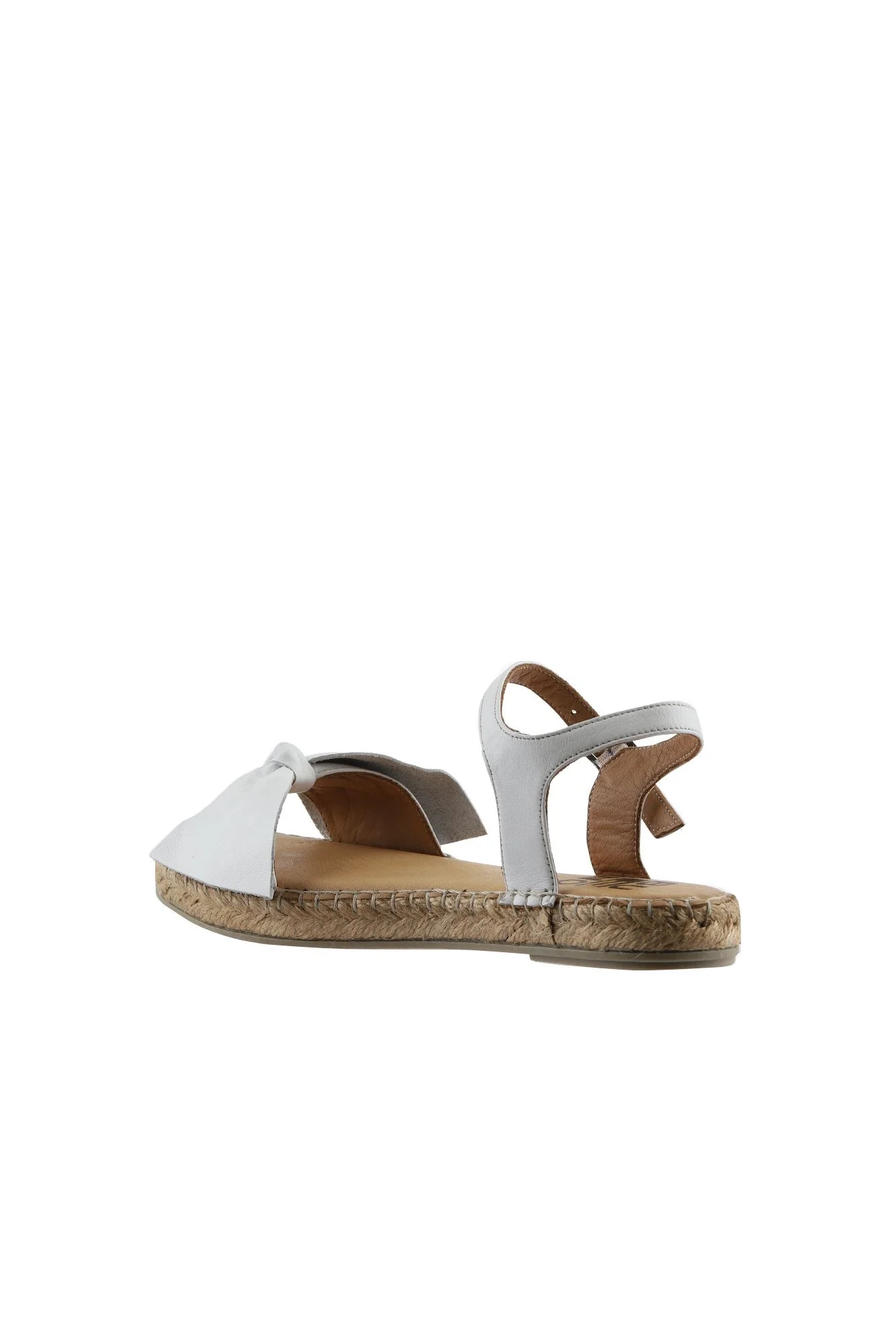 Beyaz Deri Kadın Espadril Sandalet