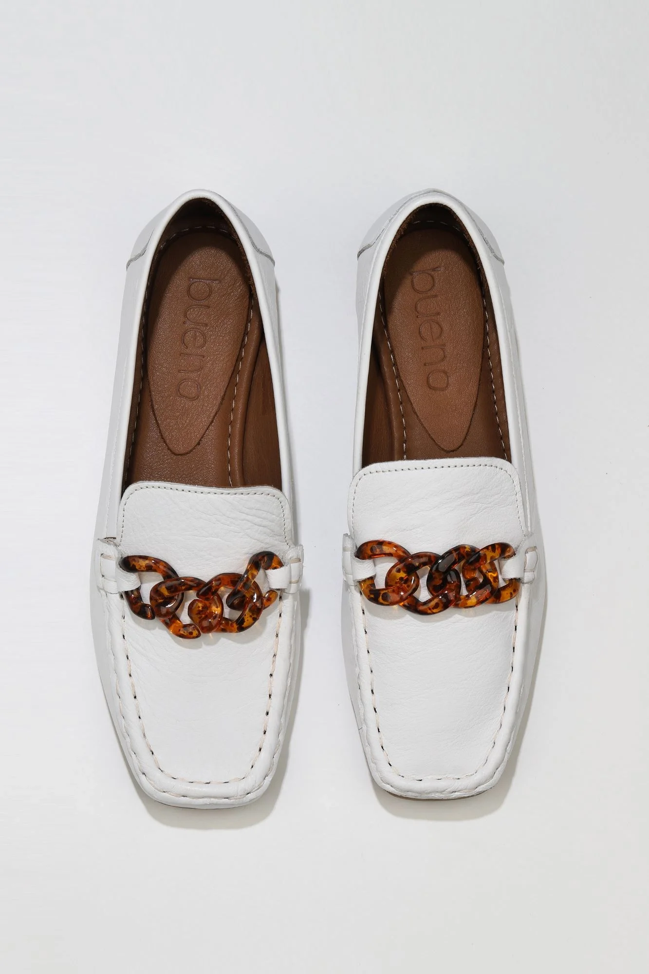 Beyaz Deri Kadın Loafer