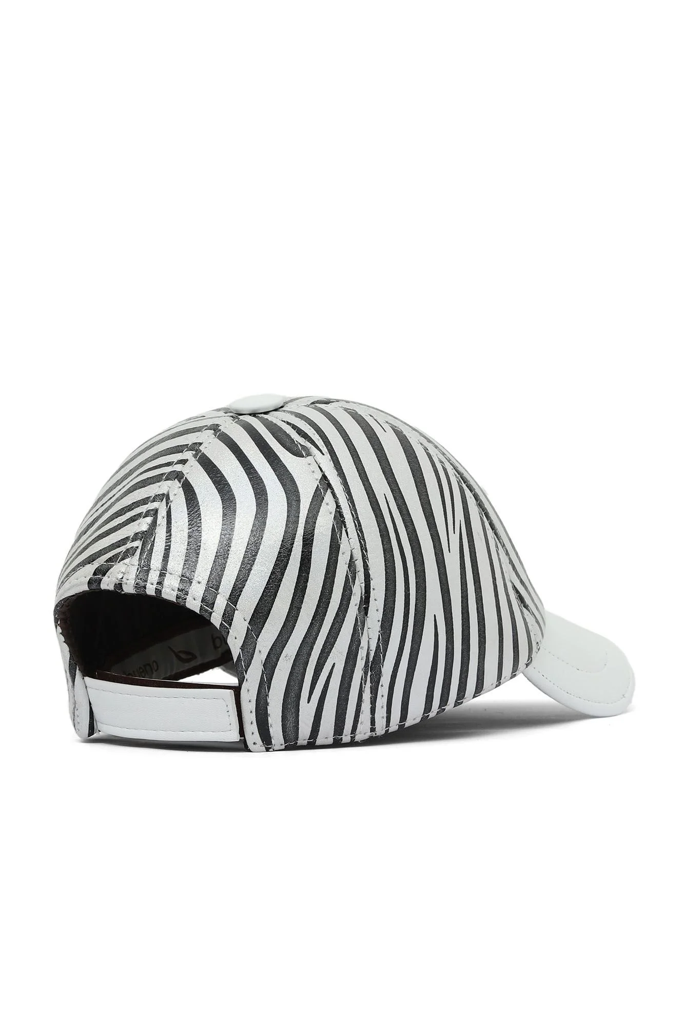 Beyaz Zebra Deri Kadın Şapka