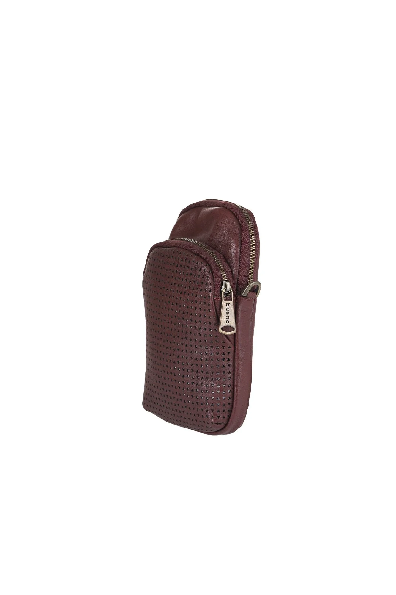 Bordo Koyu Deri Unisex Telefon Çantası