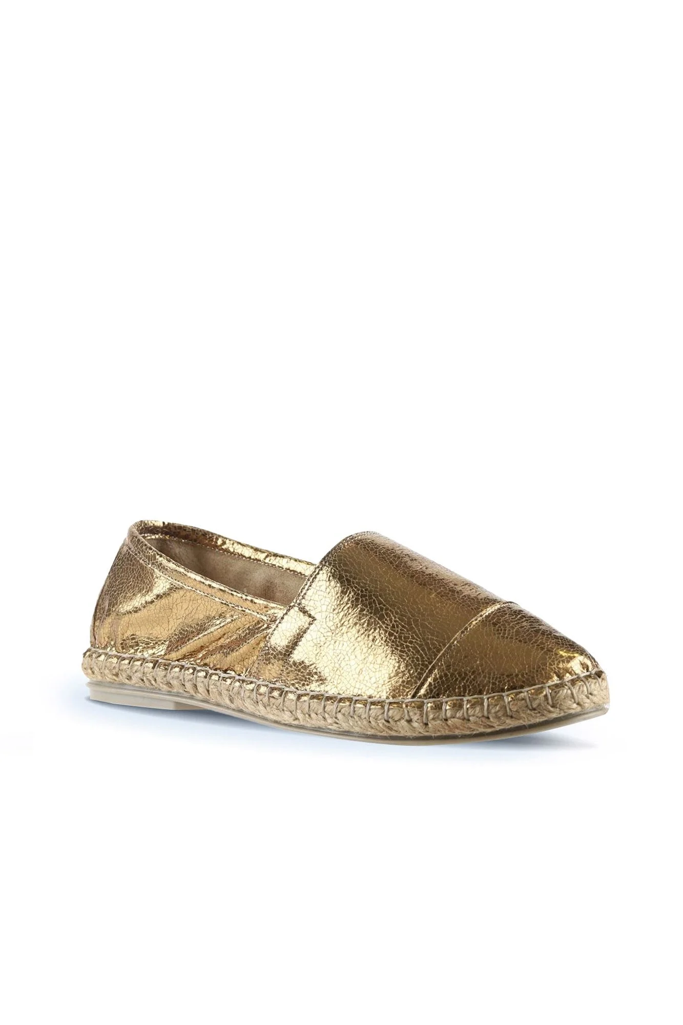 Bronz Deri Kadın Espadril Ayakkabı