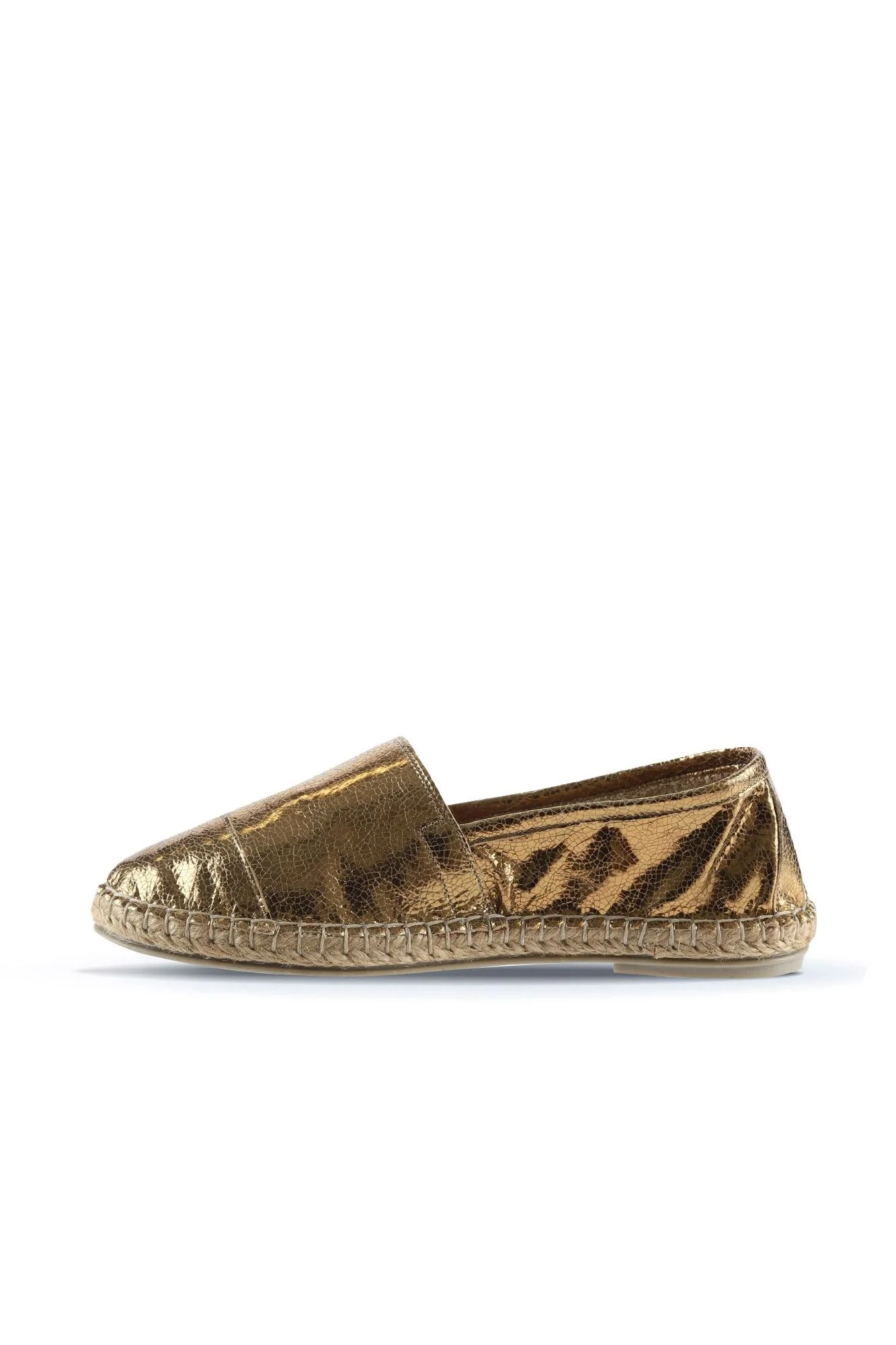 Bronz Deri Kadın Espadril Ayakkabı