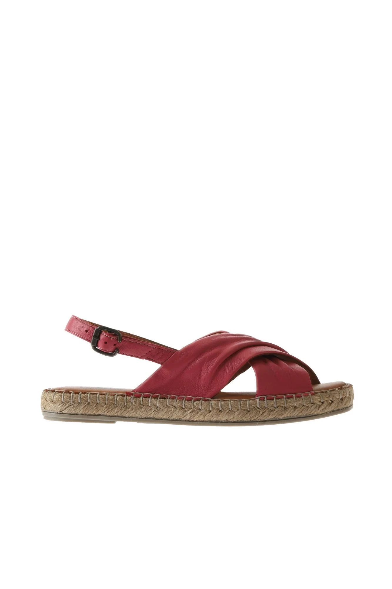Fuşya Deri Kadın Espadril Sandalet