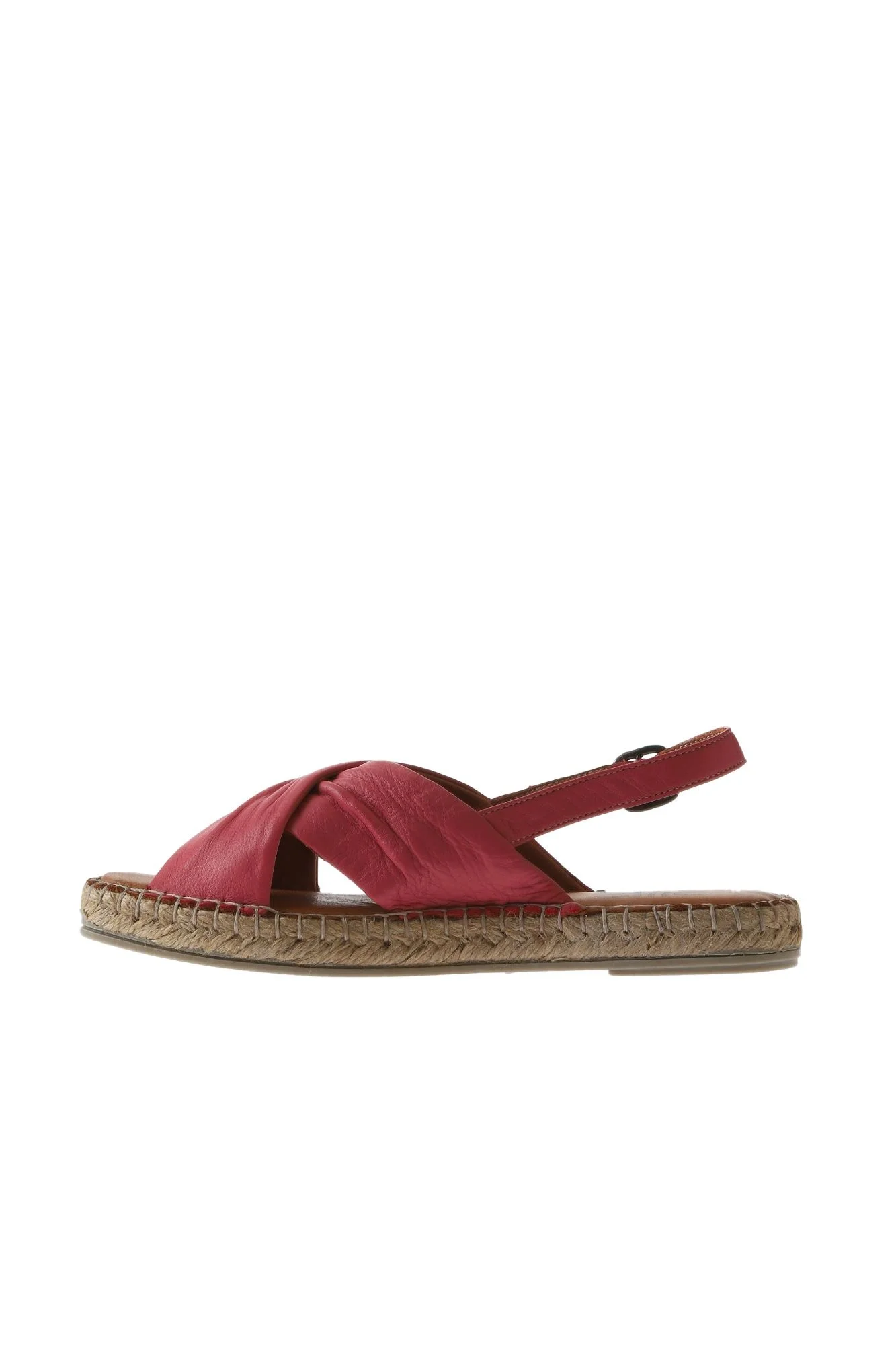 Fuşya Deri Kadın Espadril Sandalet