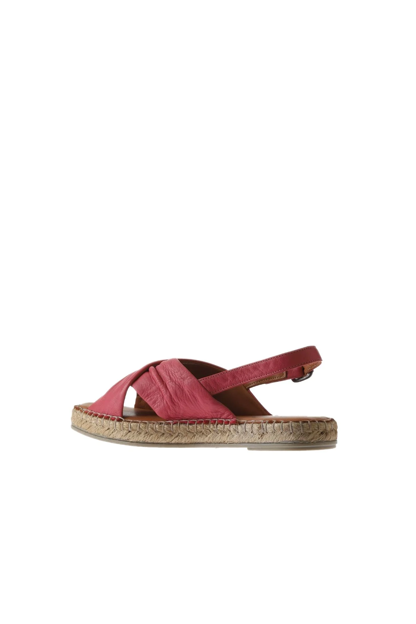 Fuşya Deri Kadın Espadril Sandalet