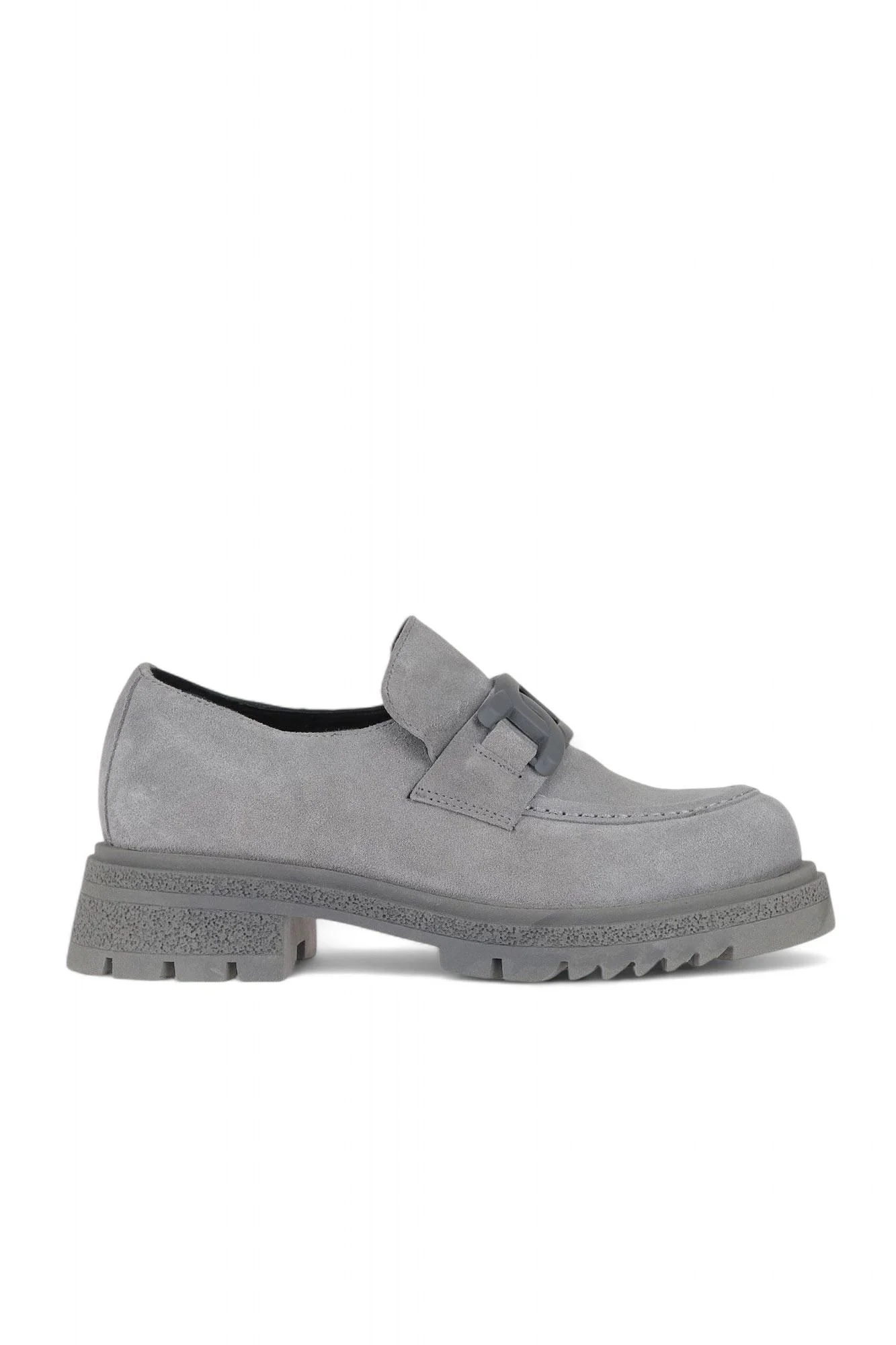 Gri Açık Süet Kadın Loafer