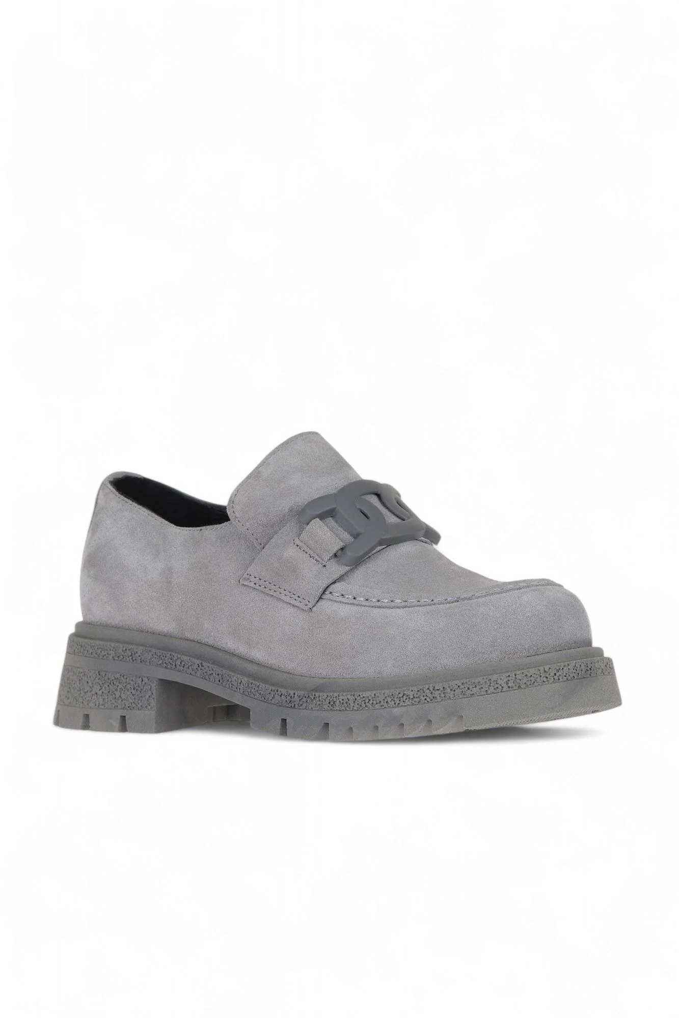 Gri Açık Süet Kadın Loafer
