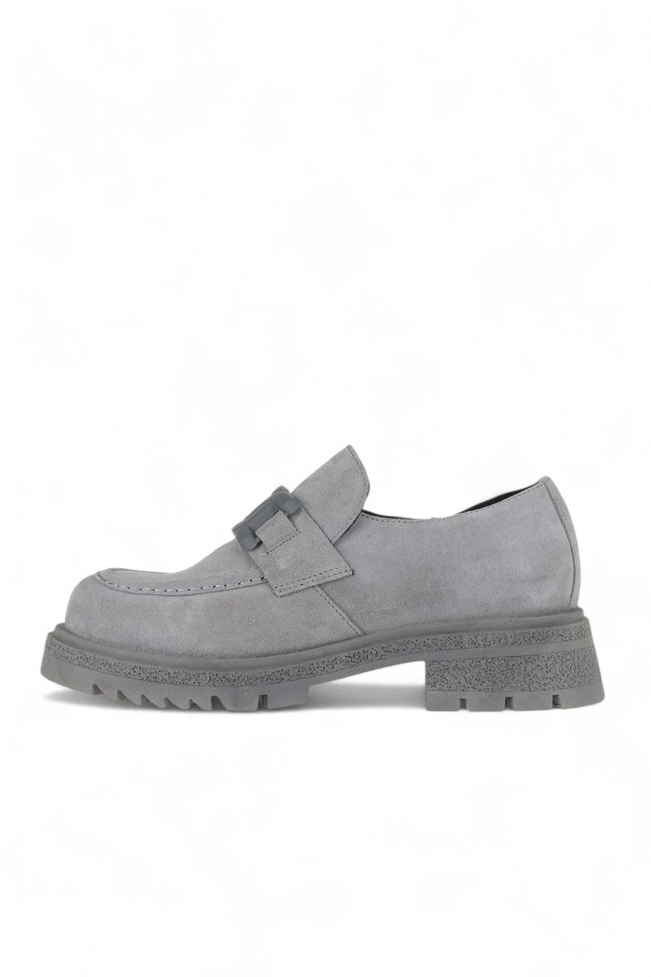 Gri Açık Süet Kadın Loafer