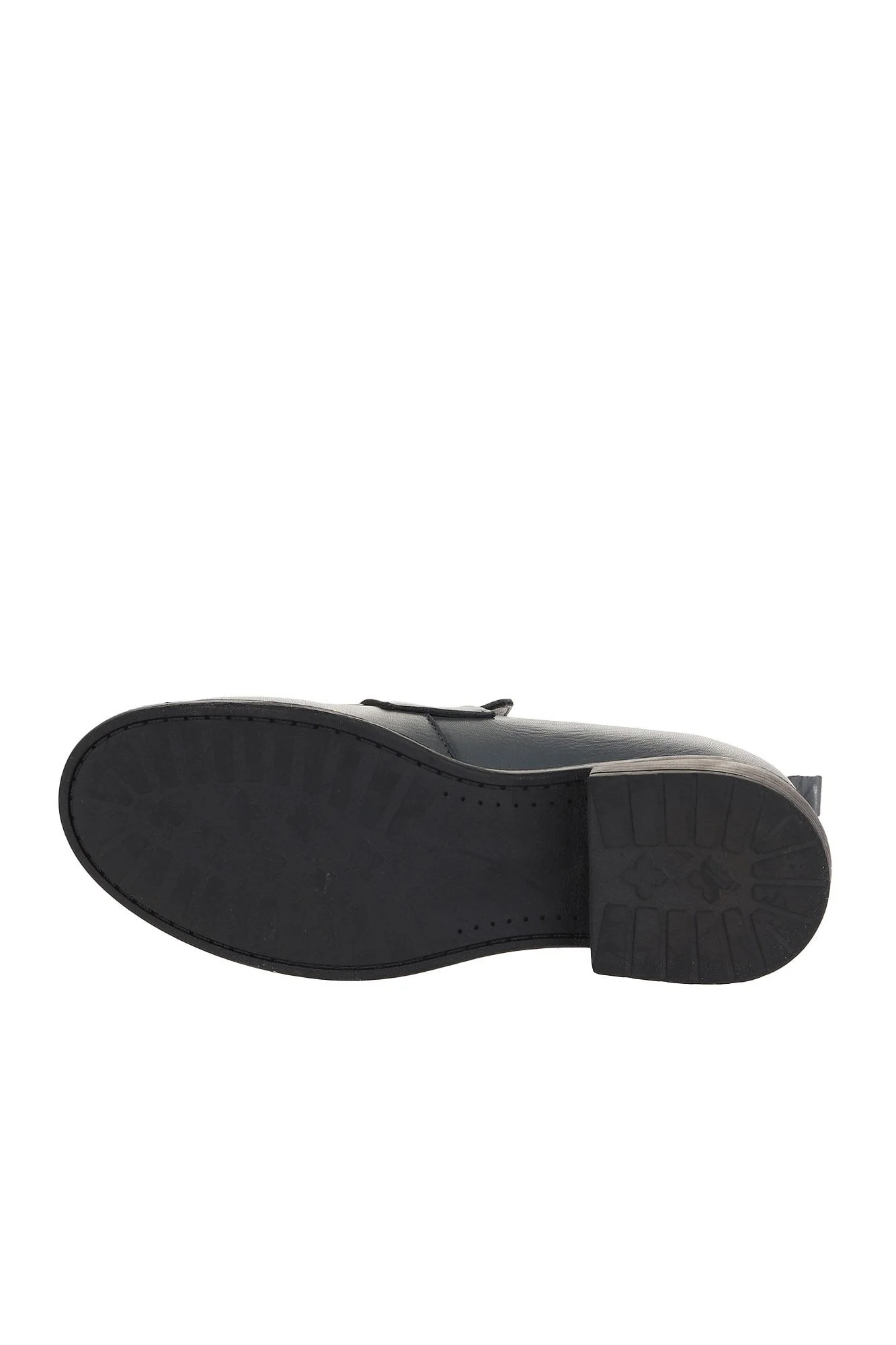 Gri Deri Kadın Loafer