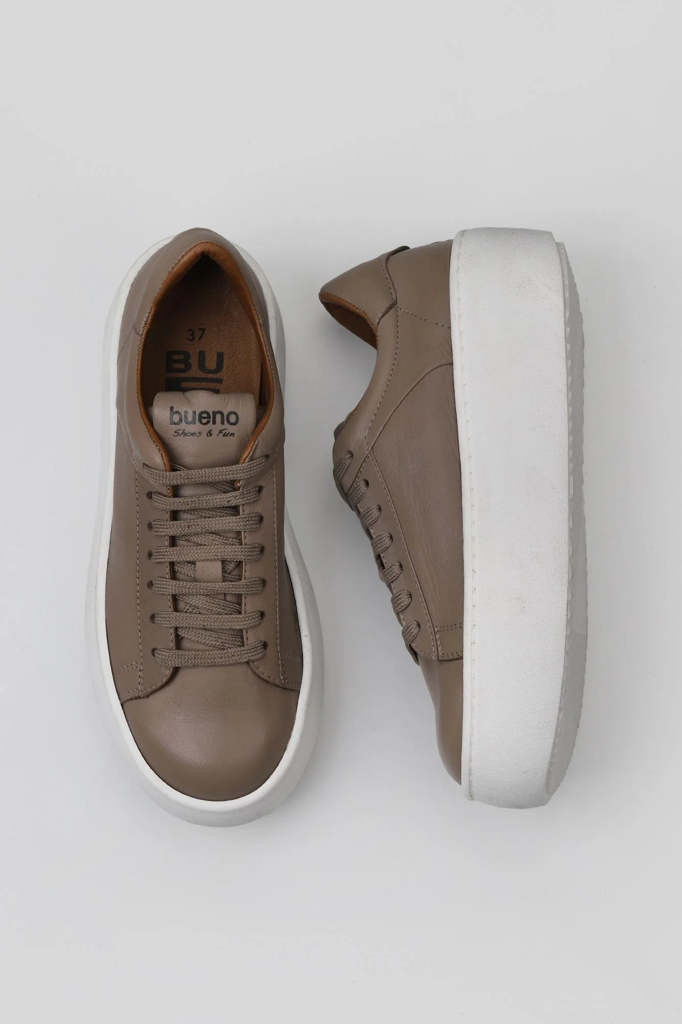 Gri Deri Kadın Sneakers