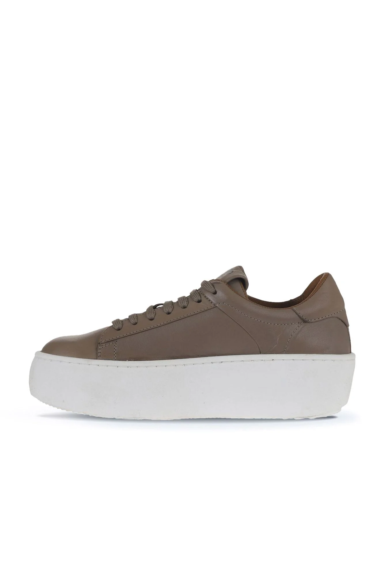 Gri Deri Kadın Sneakers