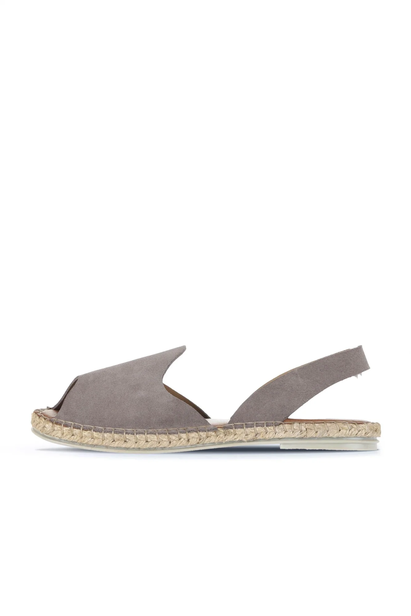 Gri Koyu Alf Süet Kadın Espadril Sandalet