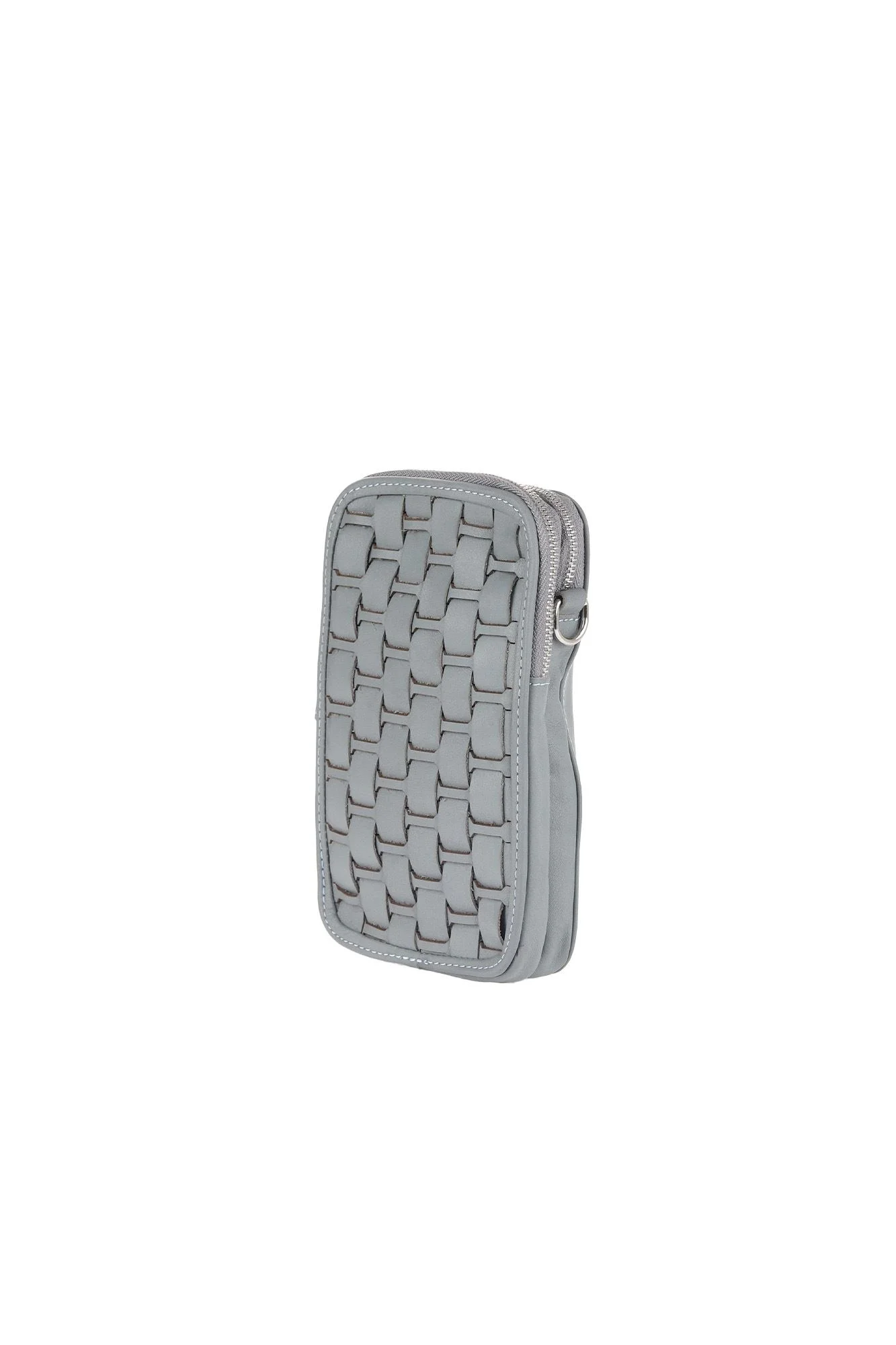 Gri Koyu Deri Unisex Telefon Çantası