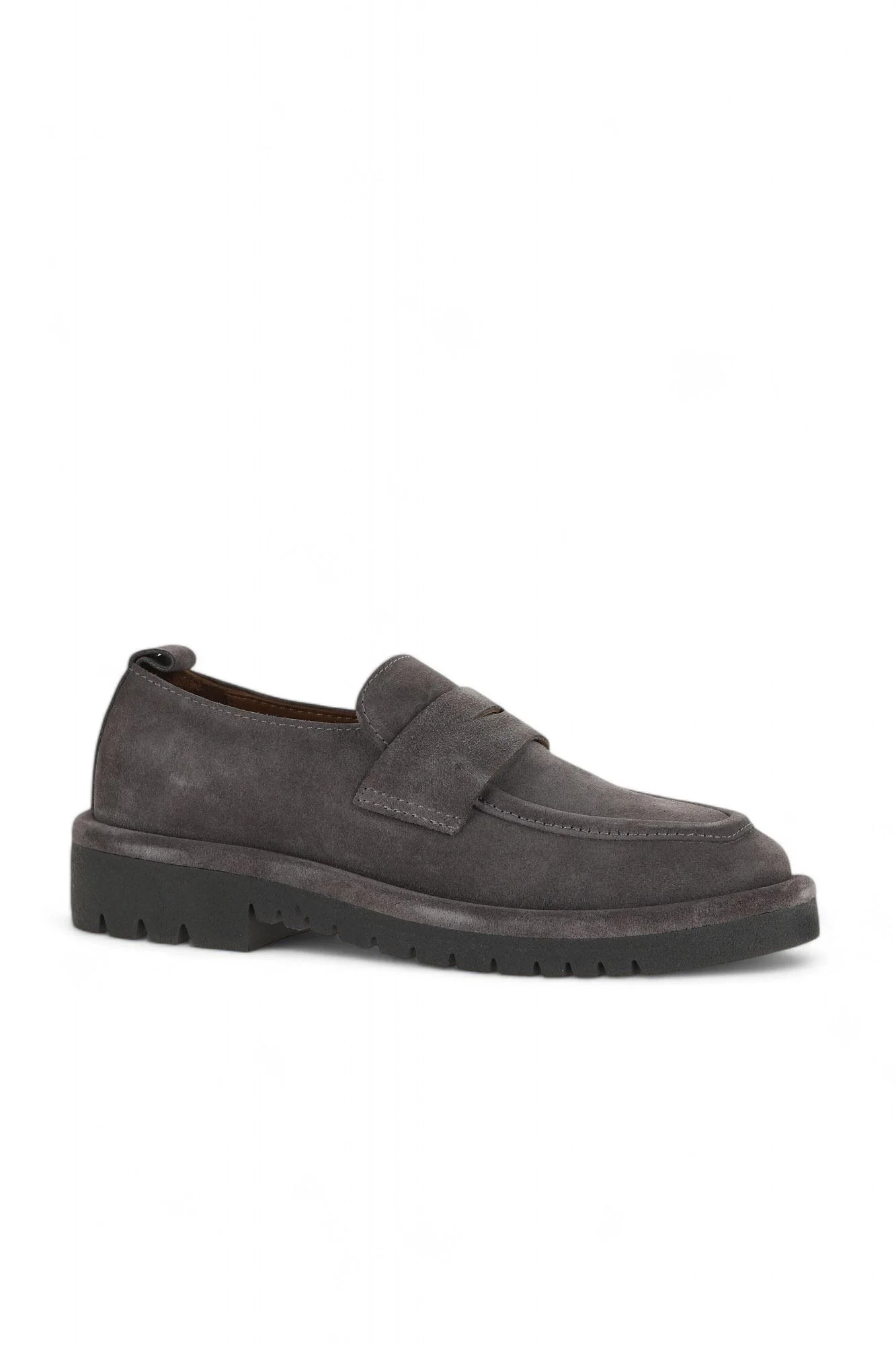 Gri Süet Kadın Loafer