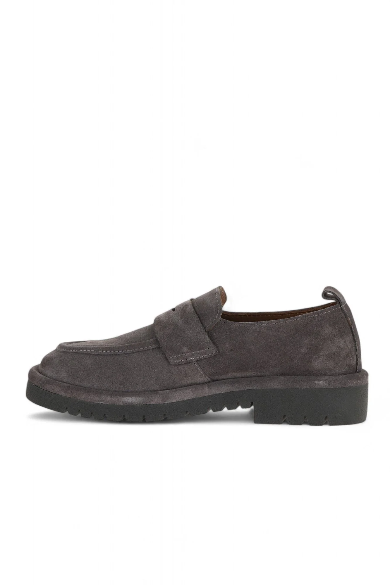 Gri Süet Kadın Loafer