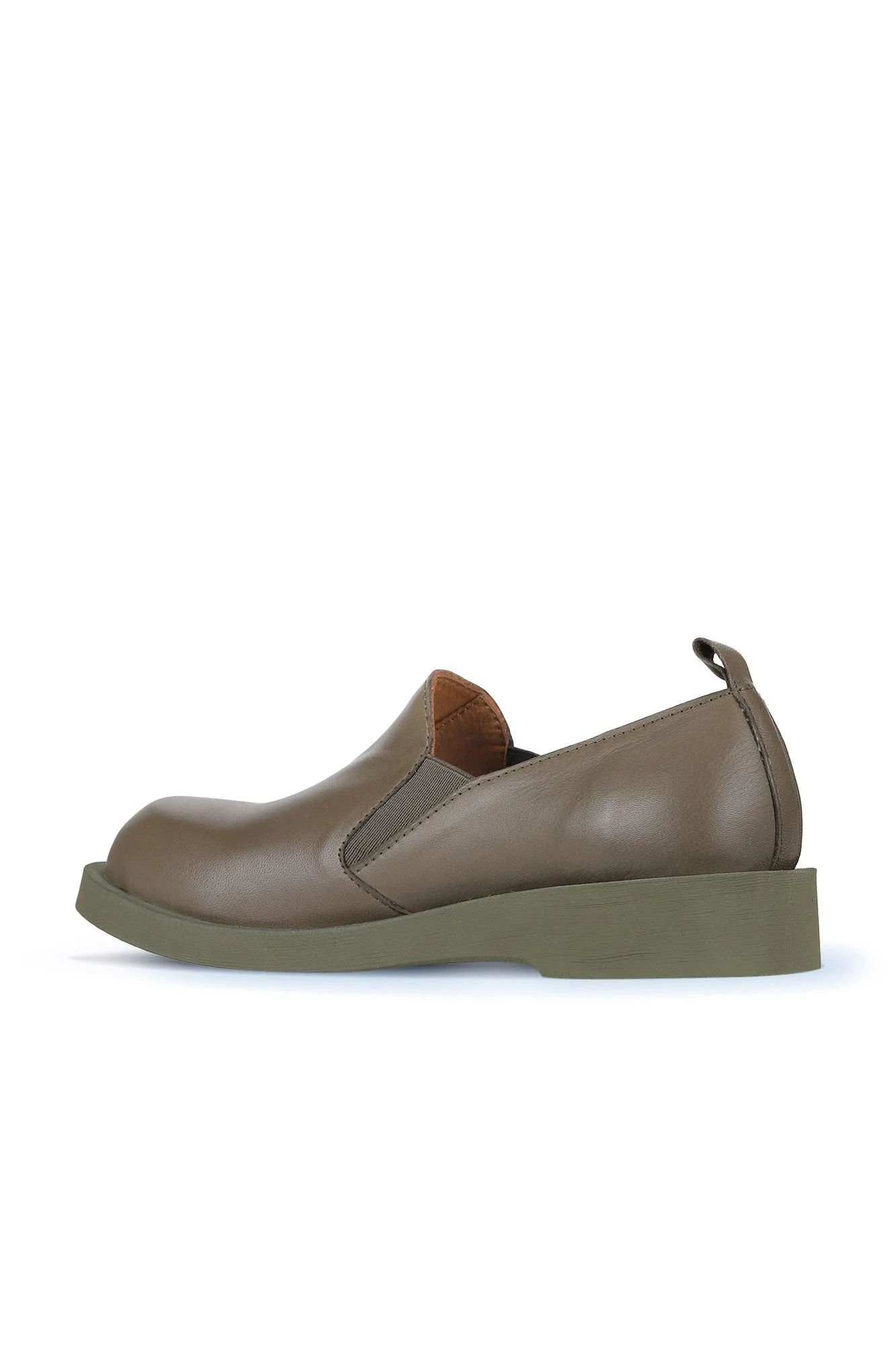 Haki Deri Kadın Klasik Ayakkabı