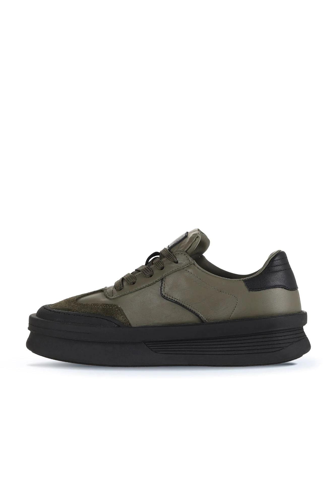 Haki Süet-Deri Kadın Sneakers