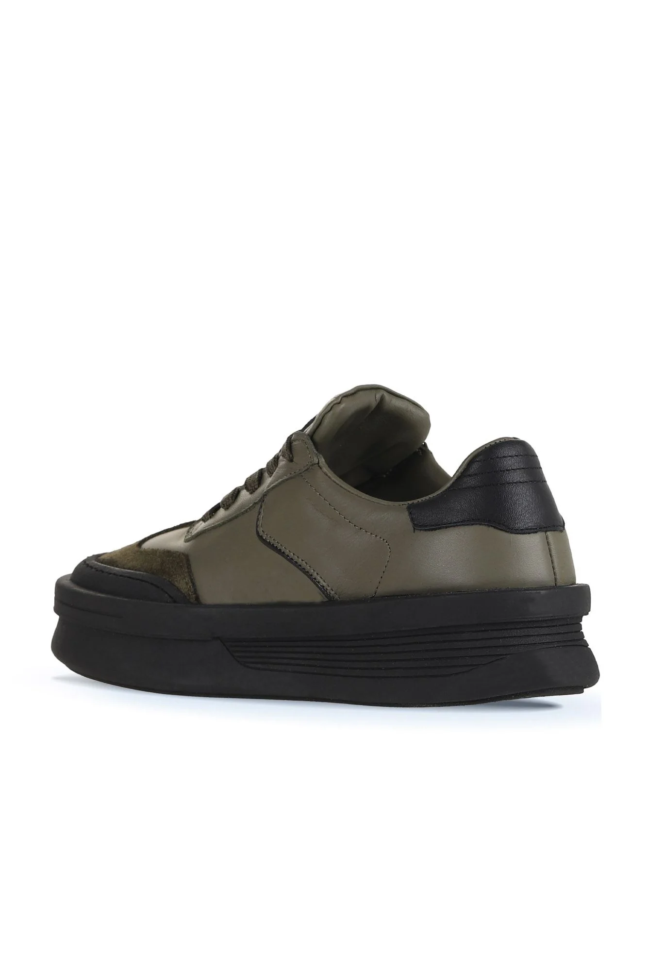 Haki Süet-Deri Kadın Sneakers