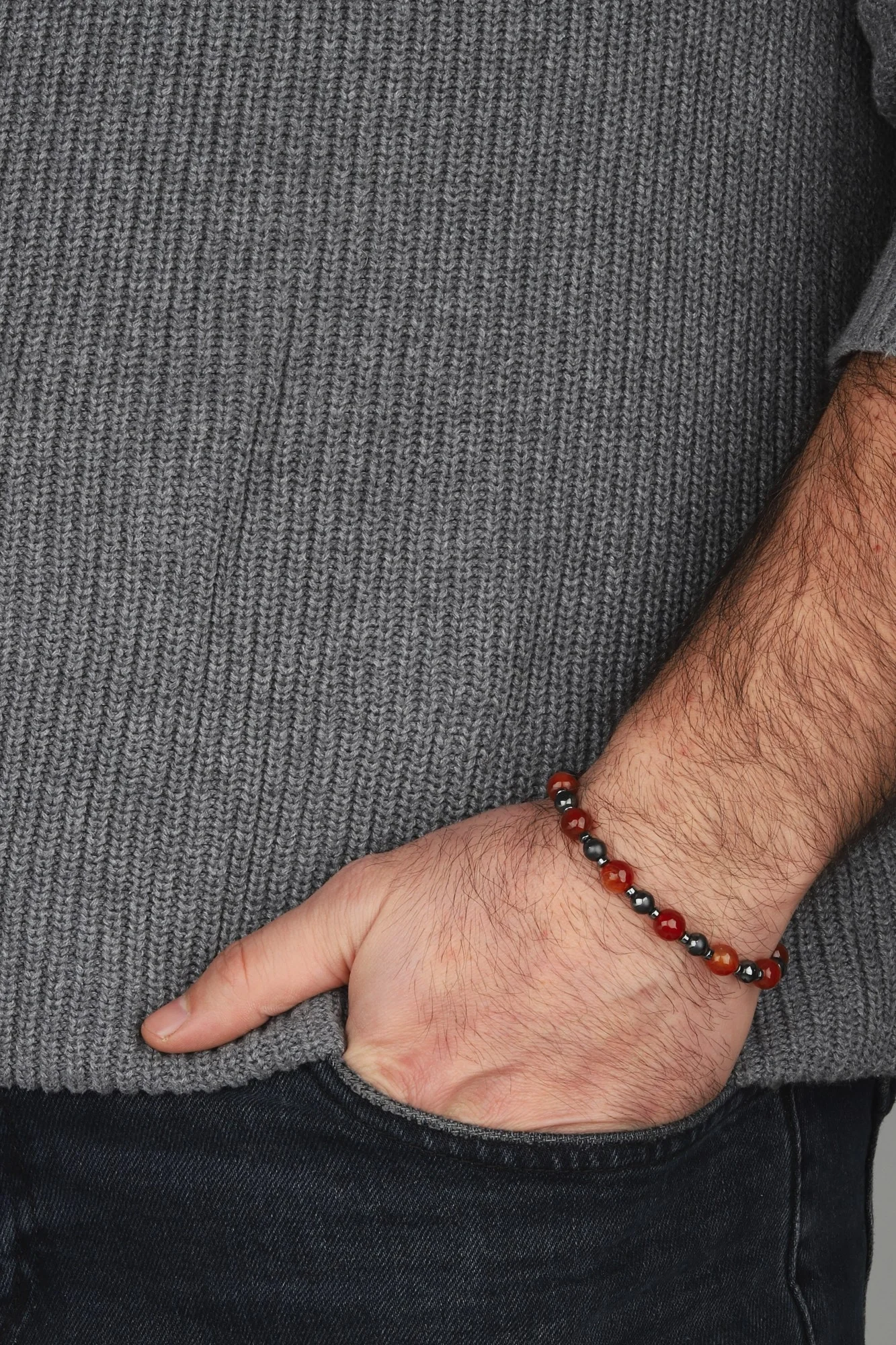 Kiremit Doğal Taş Erkek Bileklik