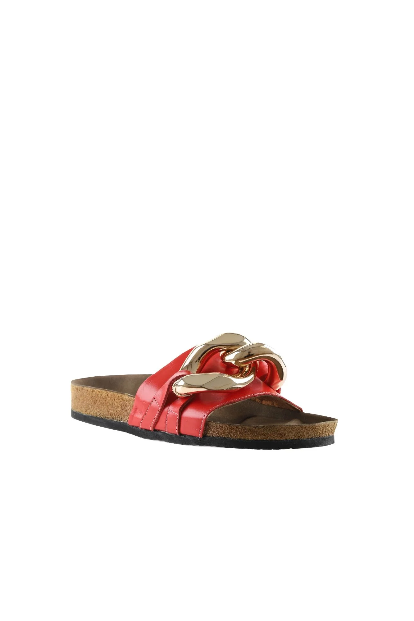 Kırmızı Napa Deri Kadın Düz Terlik