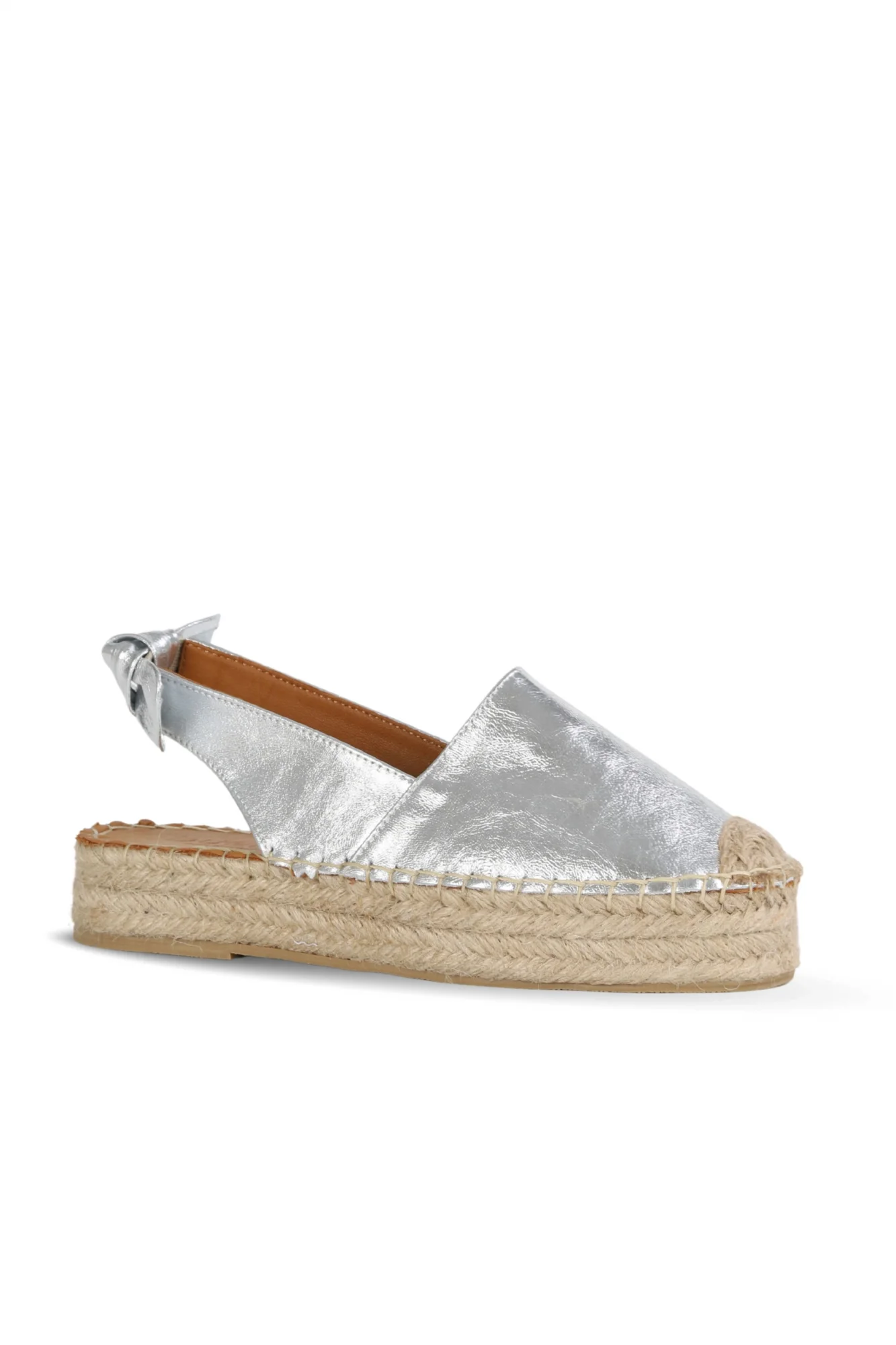 Lame Deri Kadın Espadril Sandalet