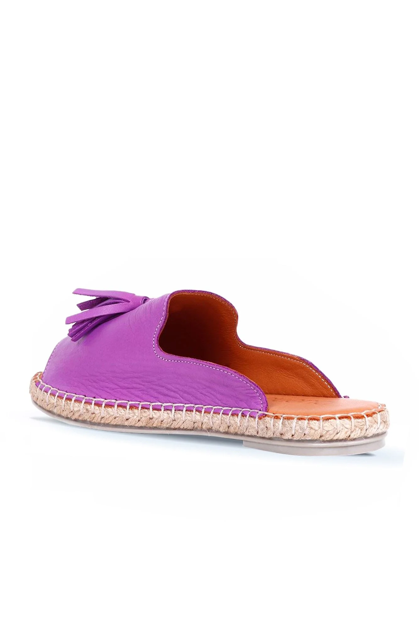 Lila Deri Kadın Espadril Terlik