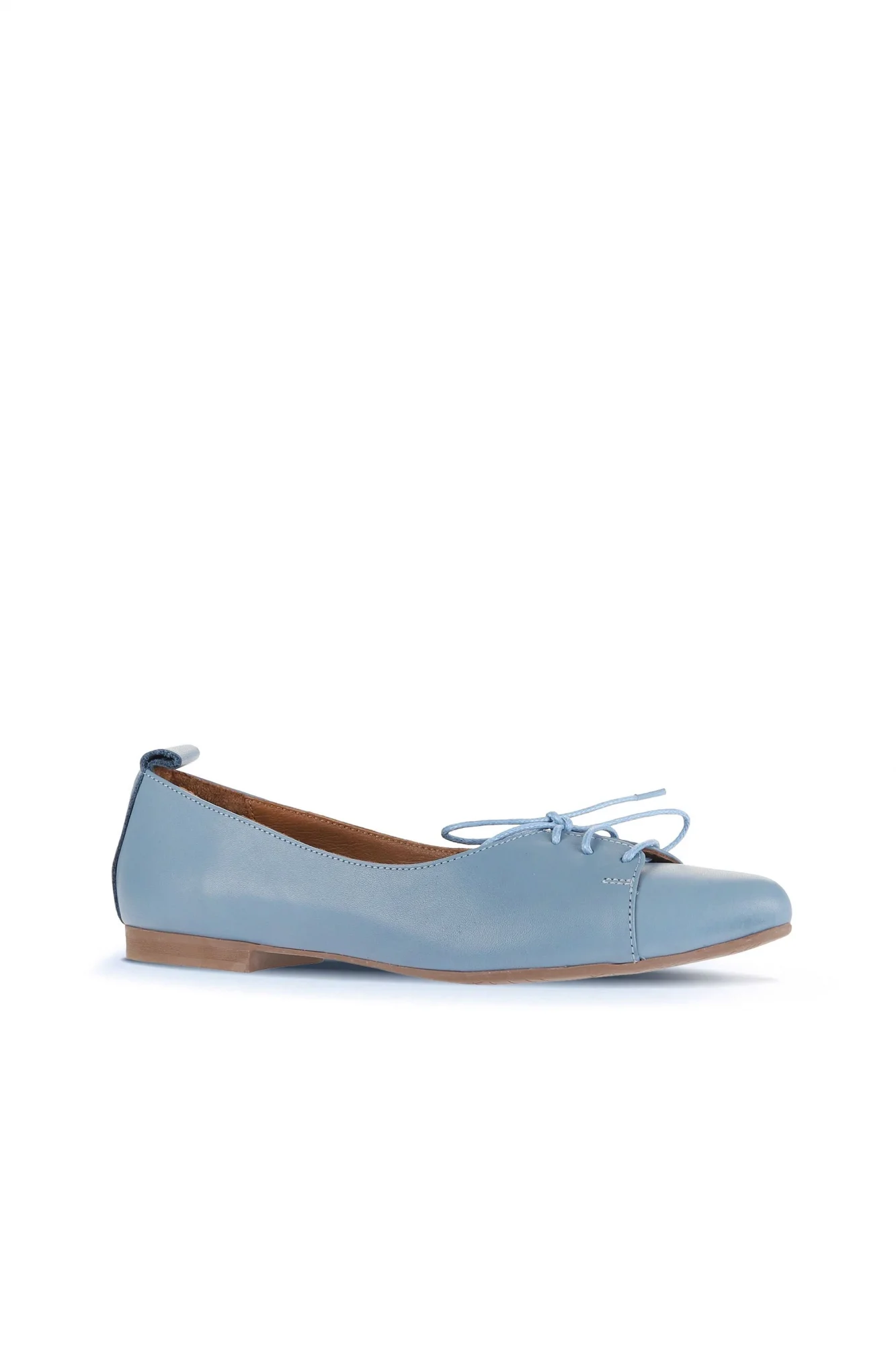 Mavi Açık Deri Kadın Loafer