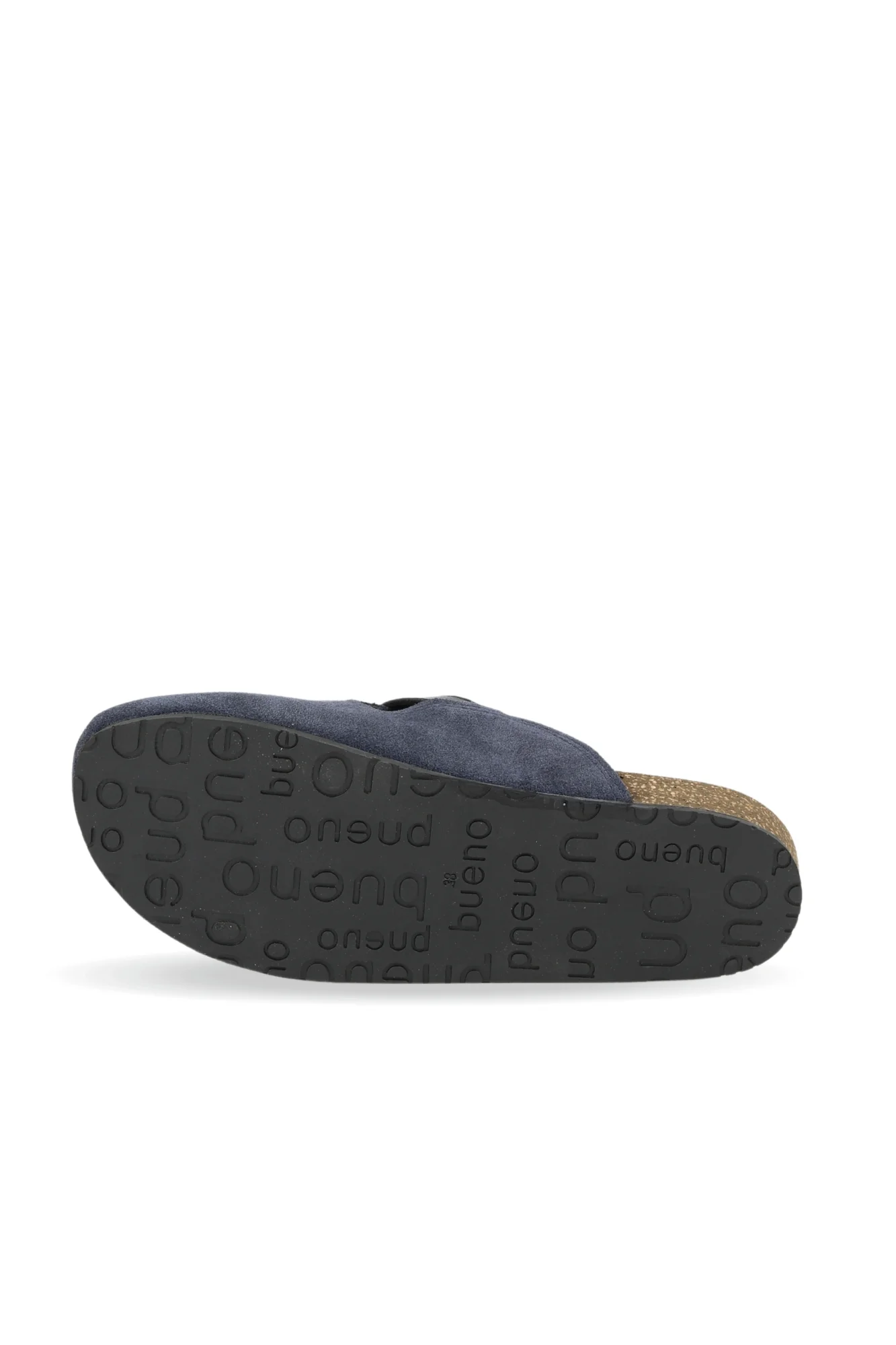 Mavi Süet-Siyah Deri Kadın Düz Terlik