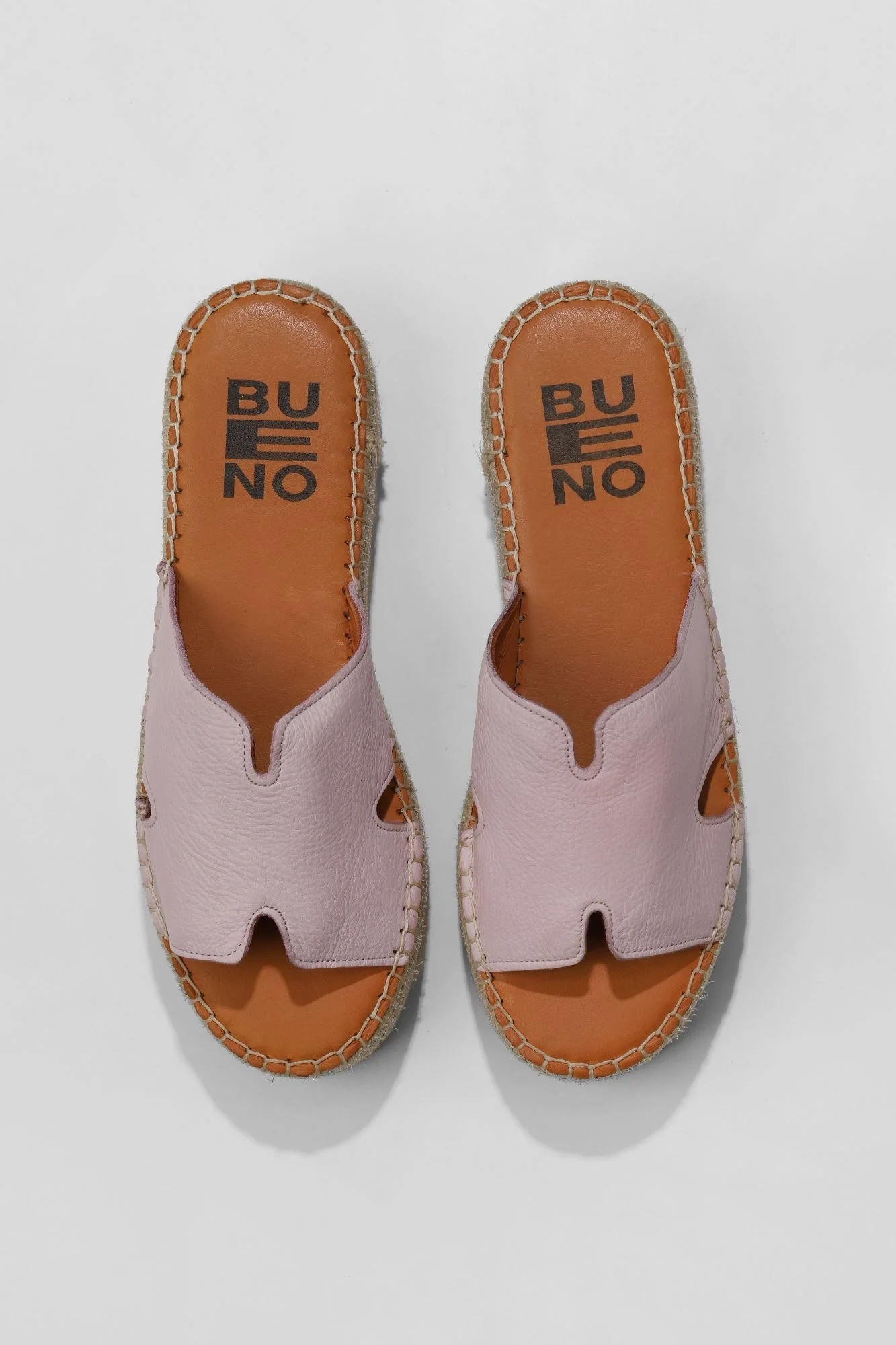 Pembe Deri Kadın Espadril Terlik