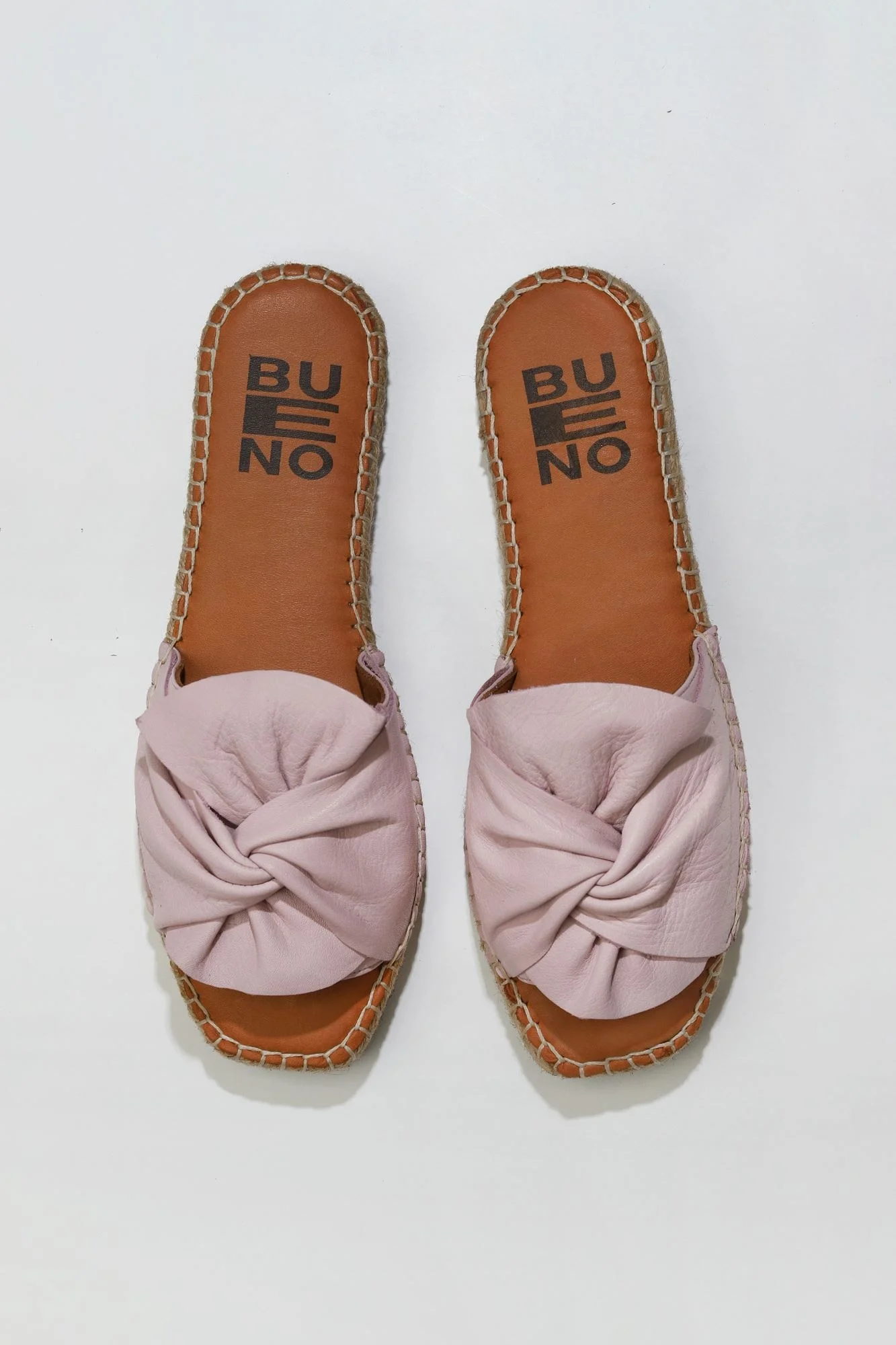 Pembe Deri Kadın Espadril Terlik