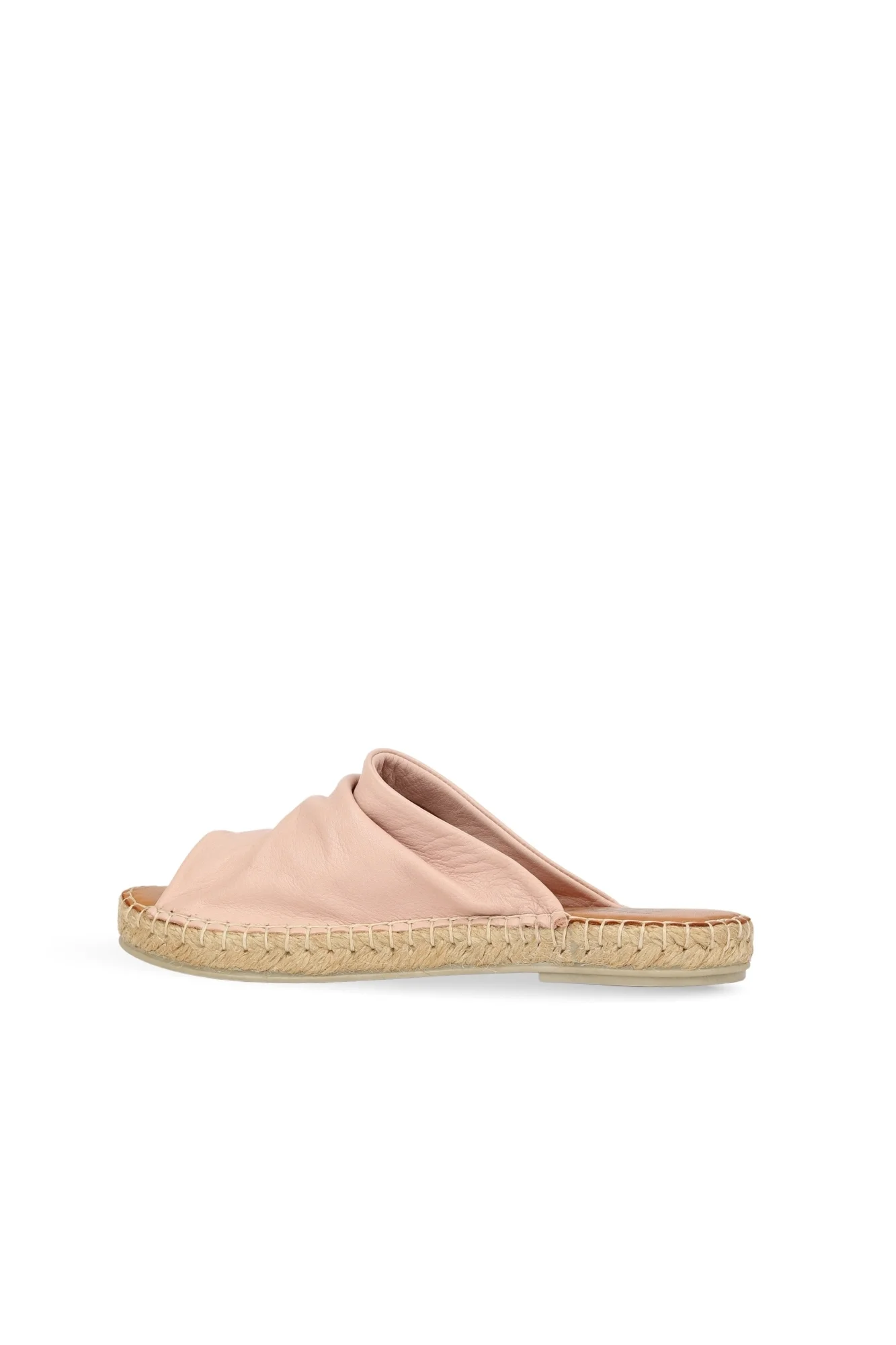 Pembe Deri Kadın Espadril Terlik