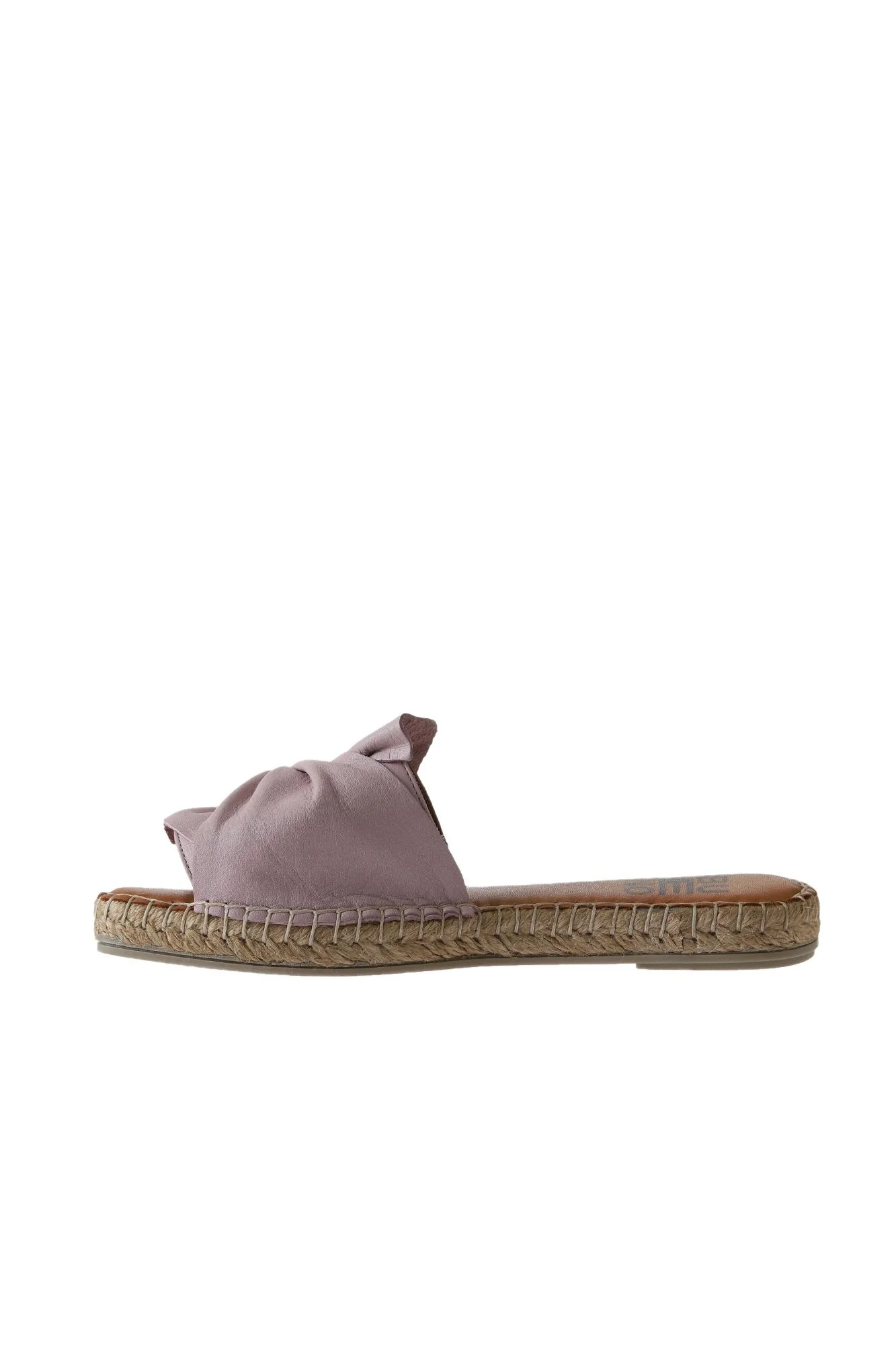 Pembe Deri Kadın Espadril Terlik