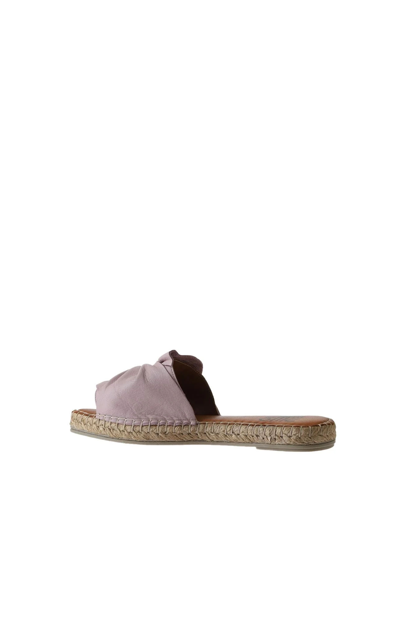 Pembe Deri Kadın Espadril Terlik