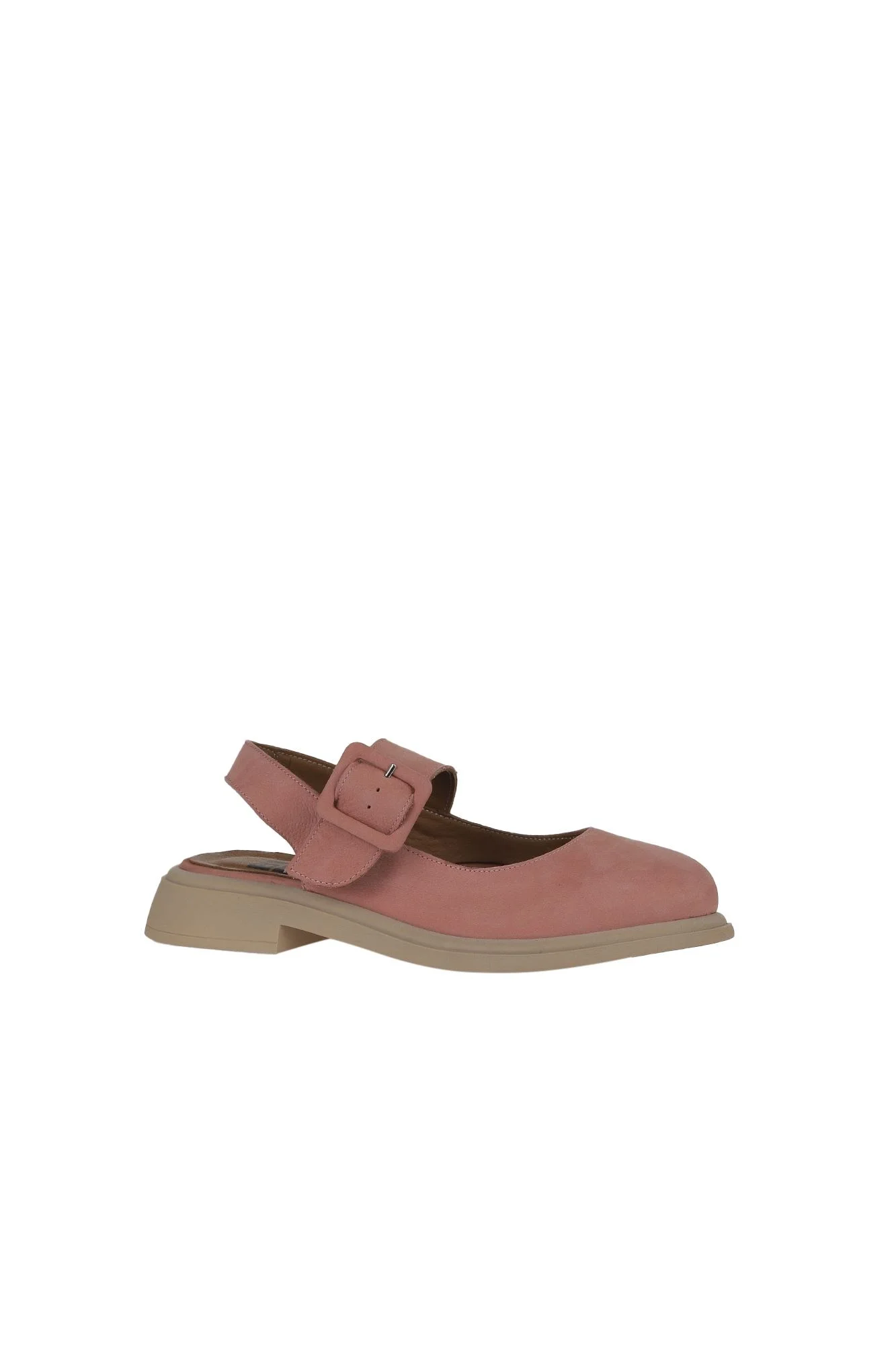 Pembe Nubuk Kadın Düz Sandalet