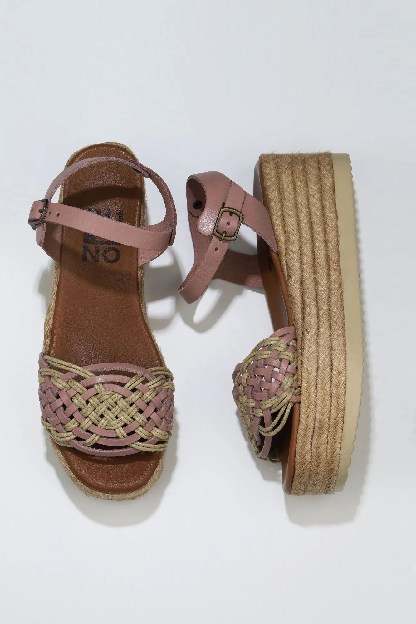 Pudra Deri Kadın Dolgu Topuklu Sandalet